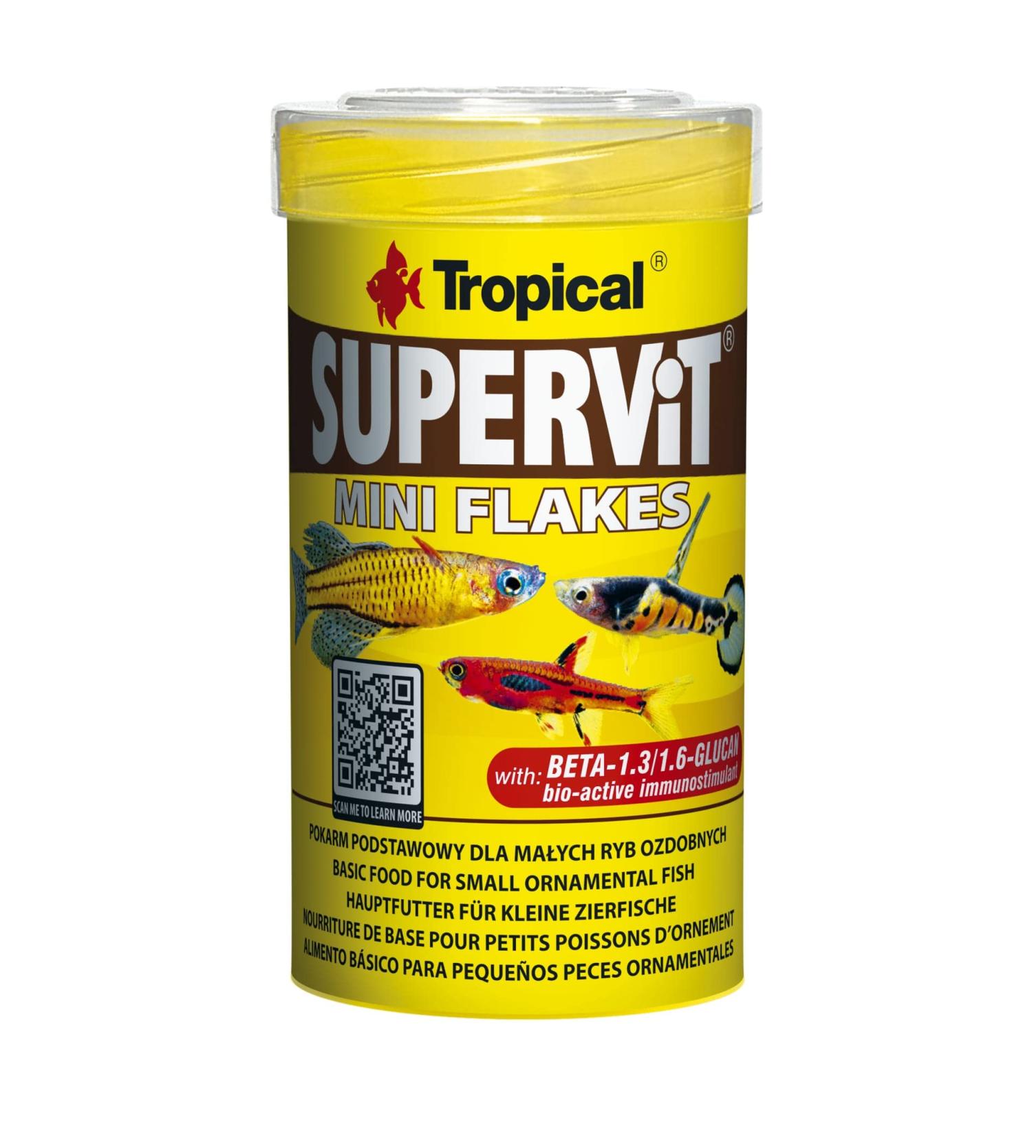 SUPERVIT Mini Flakes 100ml / 44g - Basic food for small ornamental fish, in the form of mini flakes