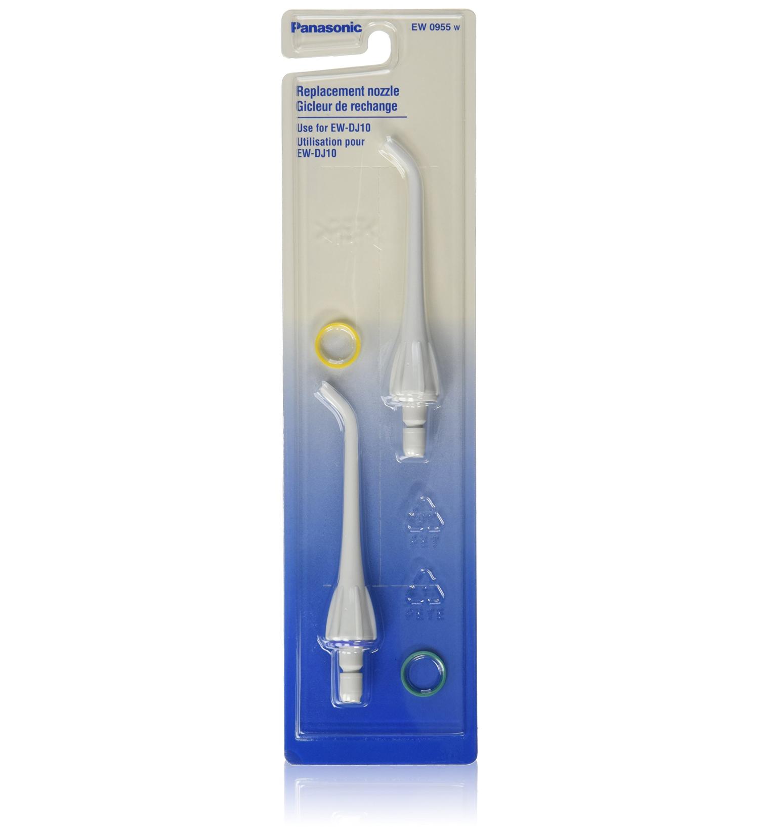 Panasonic Water Jet Nozzle Replacement, Compatible with EW-DJ10-W, EW-DJ10-A Dental Flossers, White, 2 Count Replacement Nozzle