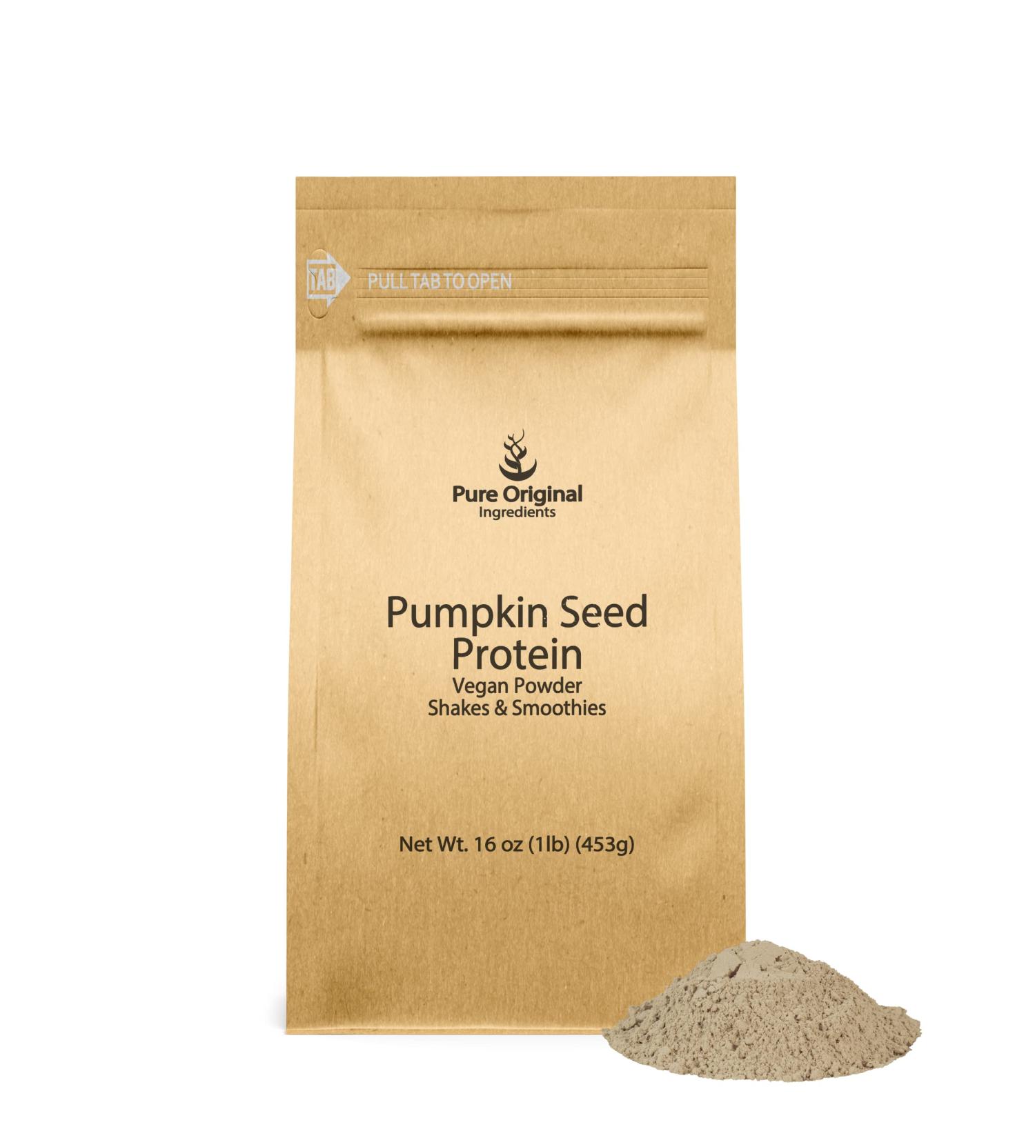 PURE ORIGINAL INGREDIENTS Pumpkin Seed Vegan Protein Powder - 1 lb Nutty Flavor for Breads & Smoothies | High-Quality Plant-Based Protein - Buy Online on GoSupps.com