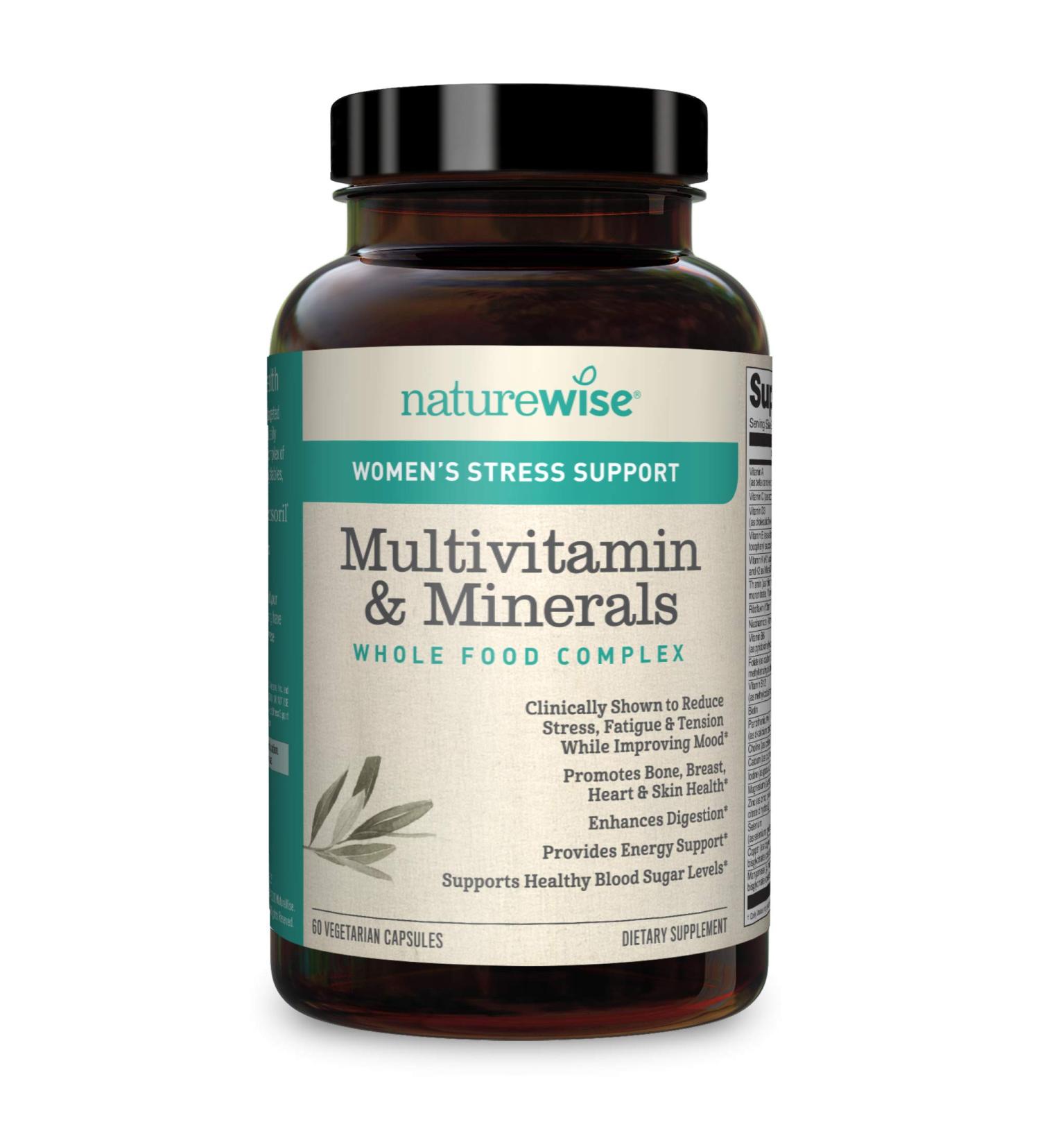 NatureWise Women's Stress Support Multivitamin with Ashwagandha & Probiotics - Energy, Focus, Mood Balance - 60 Capsules - Buy Online on GoSupps.com