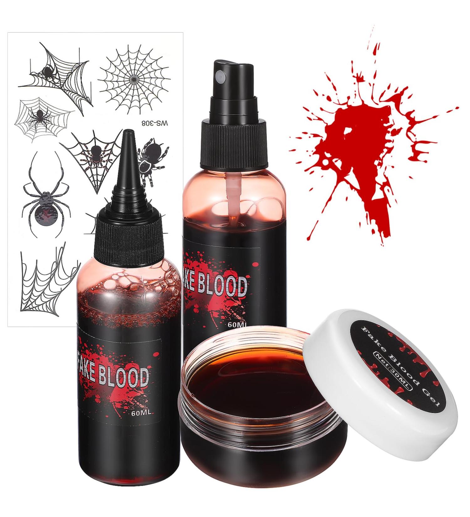 Holibanna Halloween Fake Blood Makeup Kit Coagulated Spray & Dripping Blood for Zombie Vampire & Monster Cosplay - Buy Online on GoSupps.com