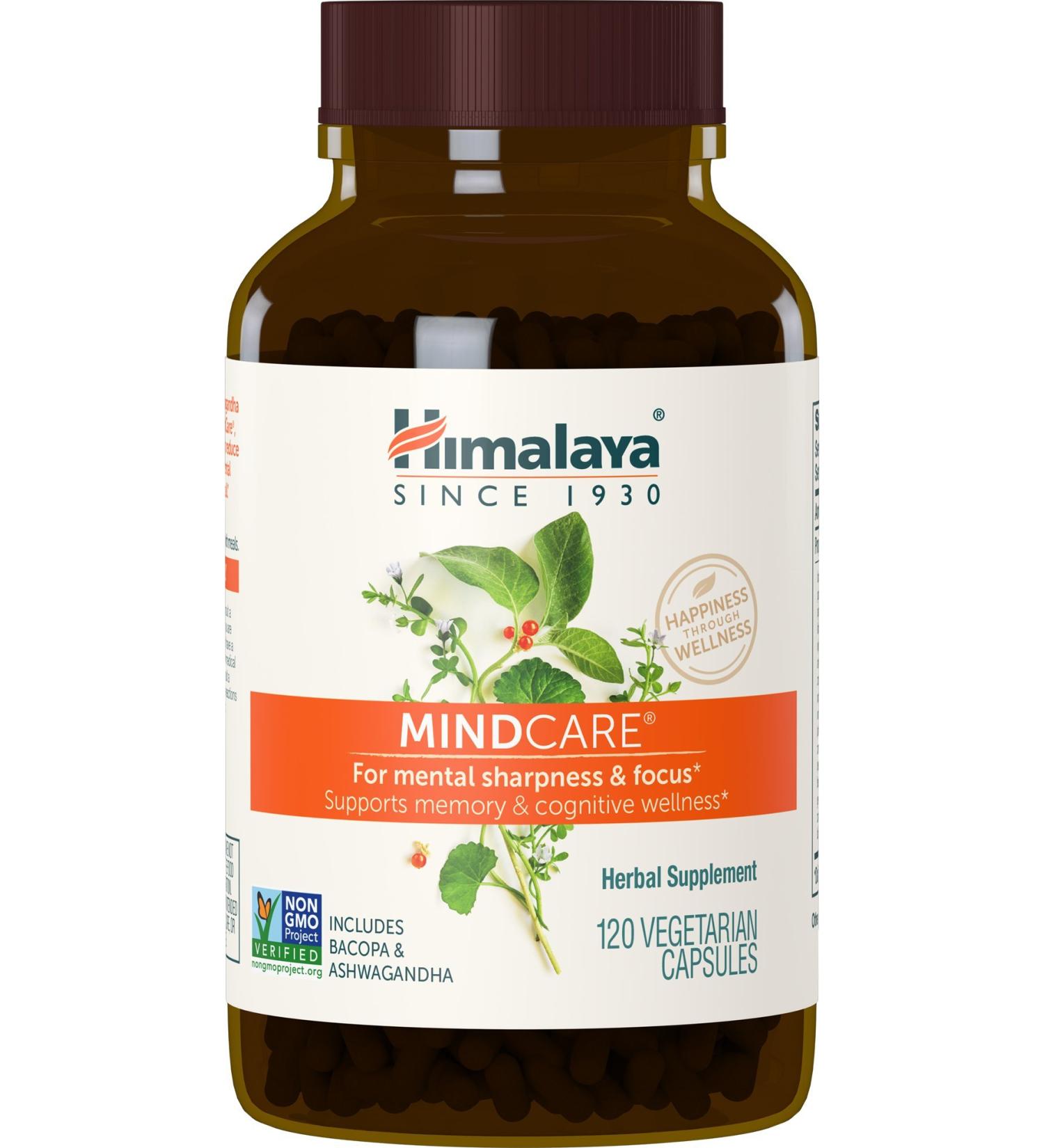 Himalaya MindCare Nootropic Brain Supplement Booster for Mental Sharpness Focus Memory and Cognitive Wellness 1170 mg 120 Capsules 1 Month Supply 120 Count (Pack of 1) - Buy Online on GoSupps.com