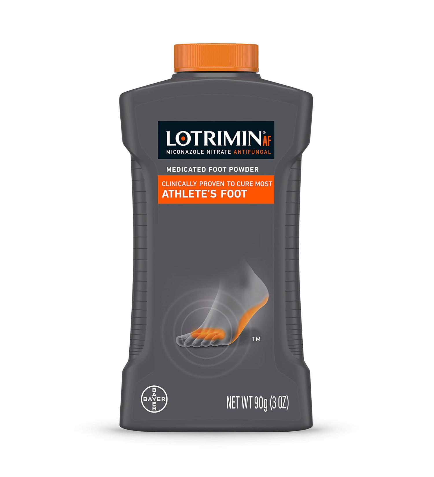 Lotrimin AF Athlete's Foot Antifungal Powder  Miconazole Nitrate 2% Treatment  Clinically Proven Effective Antifungal Treatment of Most AF  Jock Itch and Ringworm  3 Ounces (90 Grams) Bottle