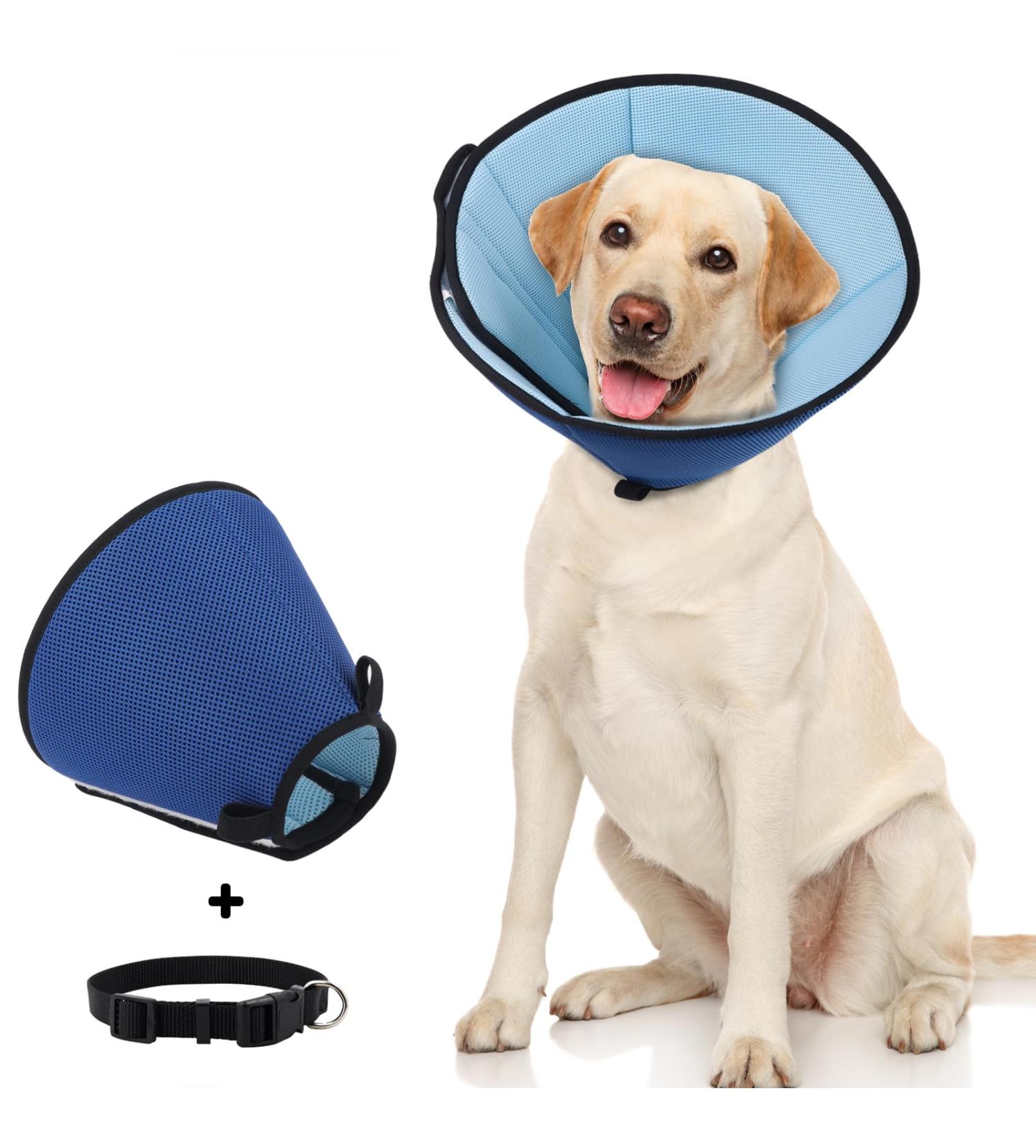 Supet Breaker for Dog Leak Protection | Adjustable Soft Protective Collar Tape | Breathable Elastic Neck Band | Post-Op Recovery | Fits 24-28cm Neck - Blue - Buy Online on GoSupps.com