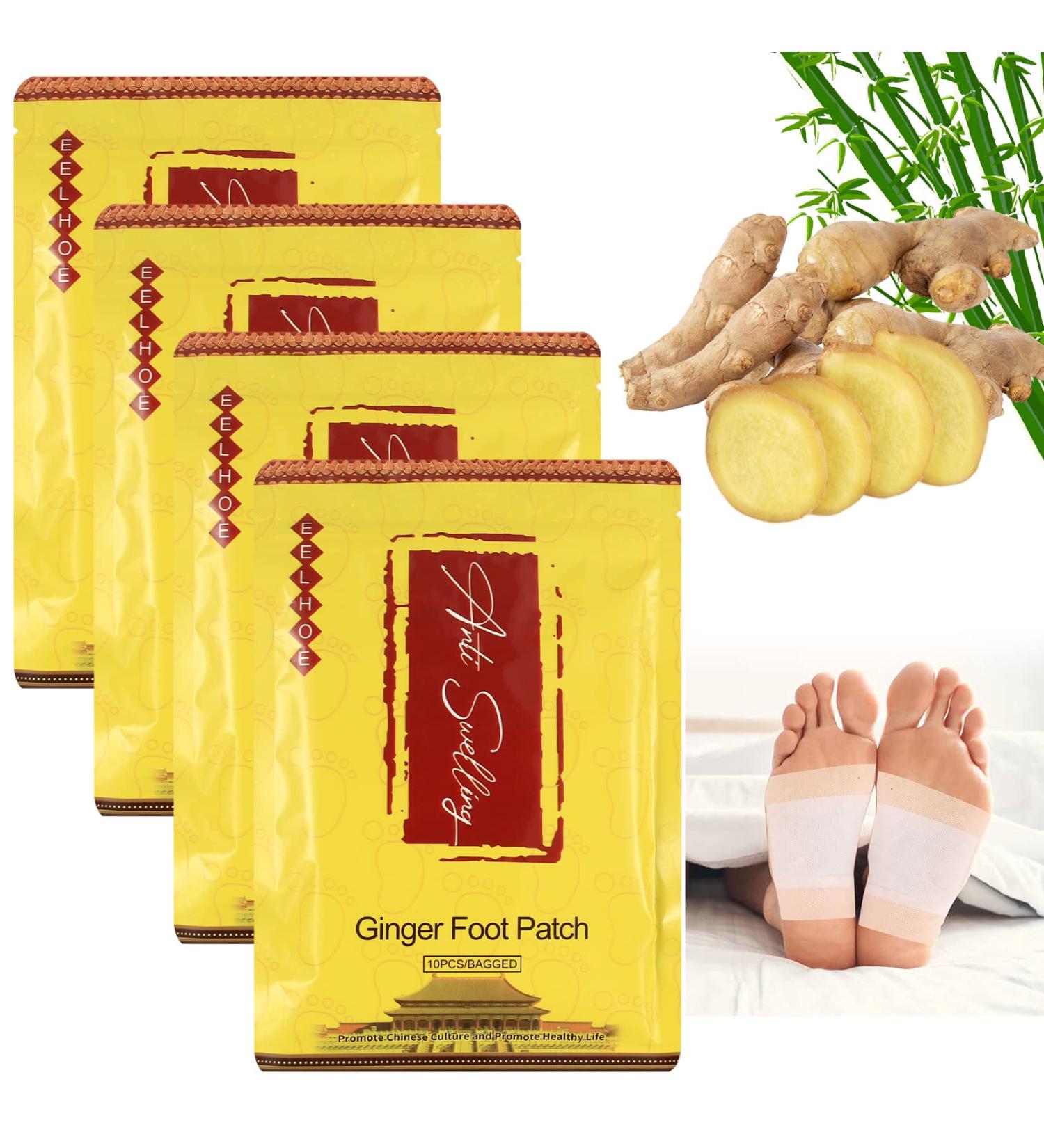 40 Pcs Detox Foot Pads Natural Foot Patches Ginger Detox Foot Patches for Foot Body Care Stress Relief & Deep Sleep Help Remove Toxins & Cleanse Body - Buy Online on GoSupps.com