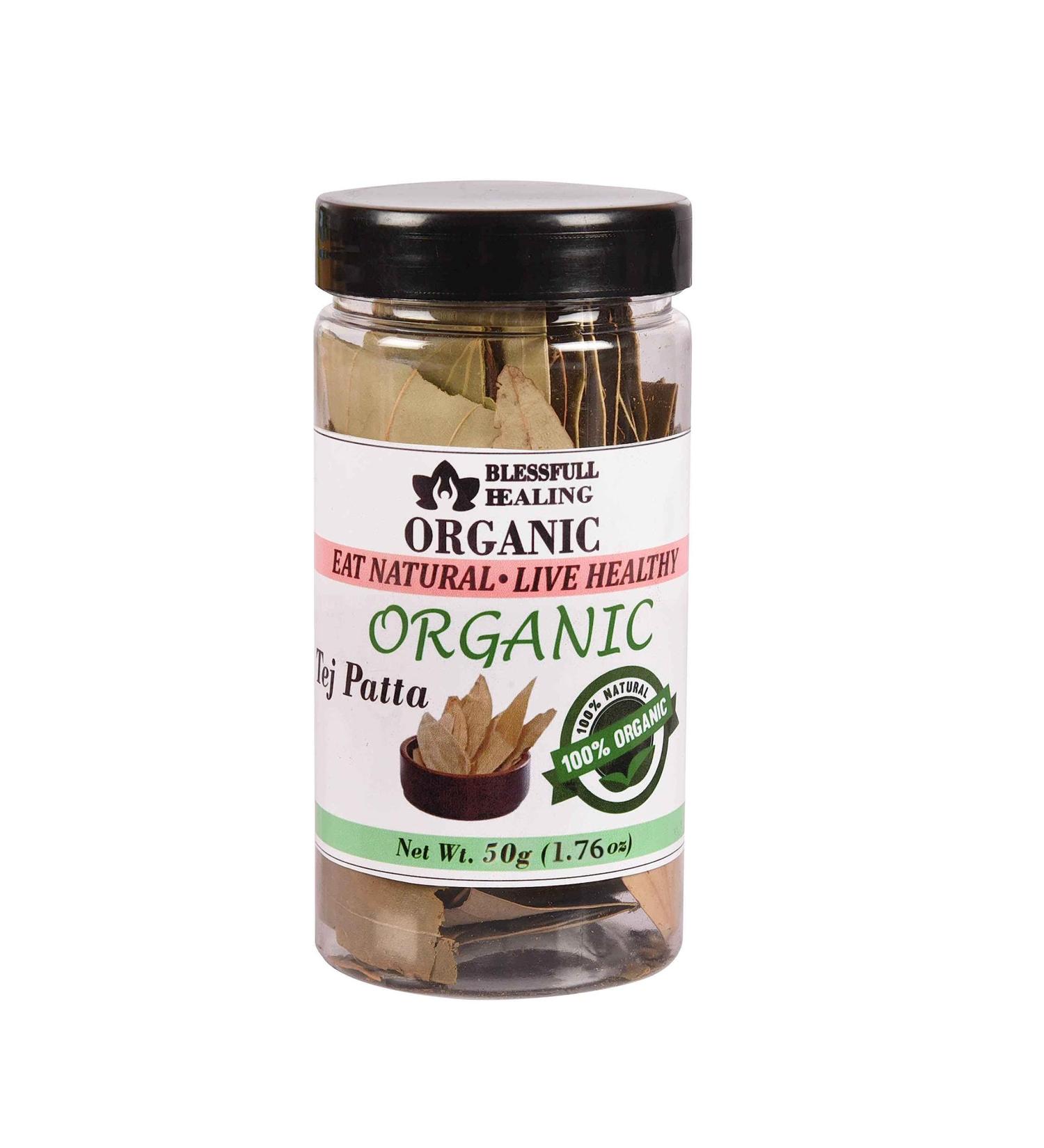 Blessfull Healing Organic Tej Patta 50 Gram Airtight Container (Packing May Vary) 50 Gram 1.76 oz - Buy Online on GoSupps.com