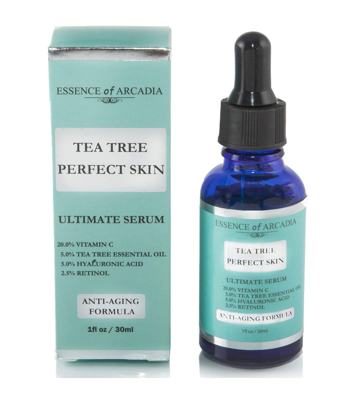 Tea Tree Perfect Skin Facial Serum - Ultimate Anti-Aging Formula with 20% Vitamin C Retinol & Hyaluronic Acid for Acne-Prone Skin | Clear Soft Radiant Complexion - Buy Online on GoSupps.com