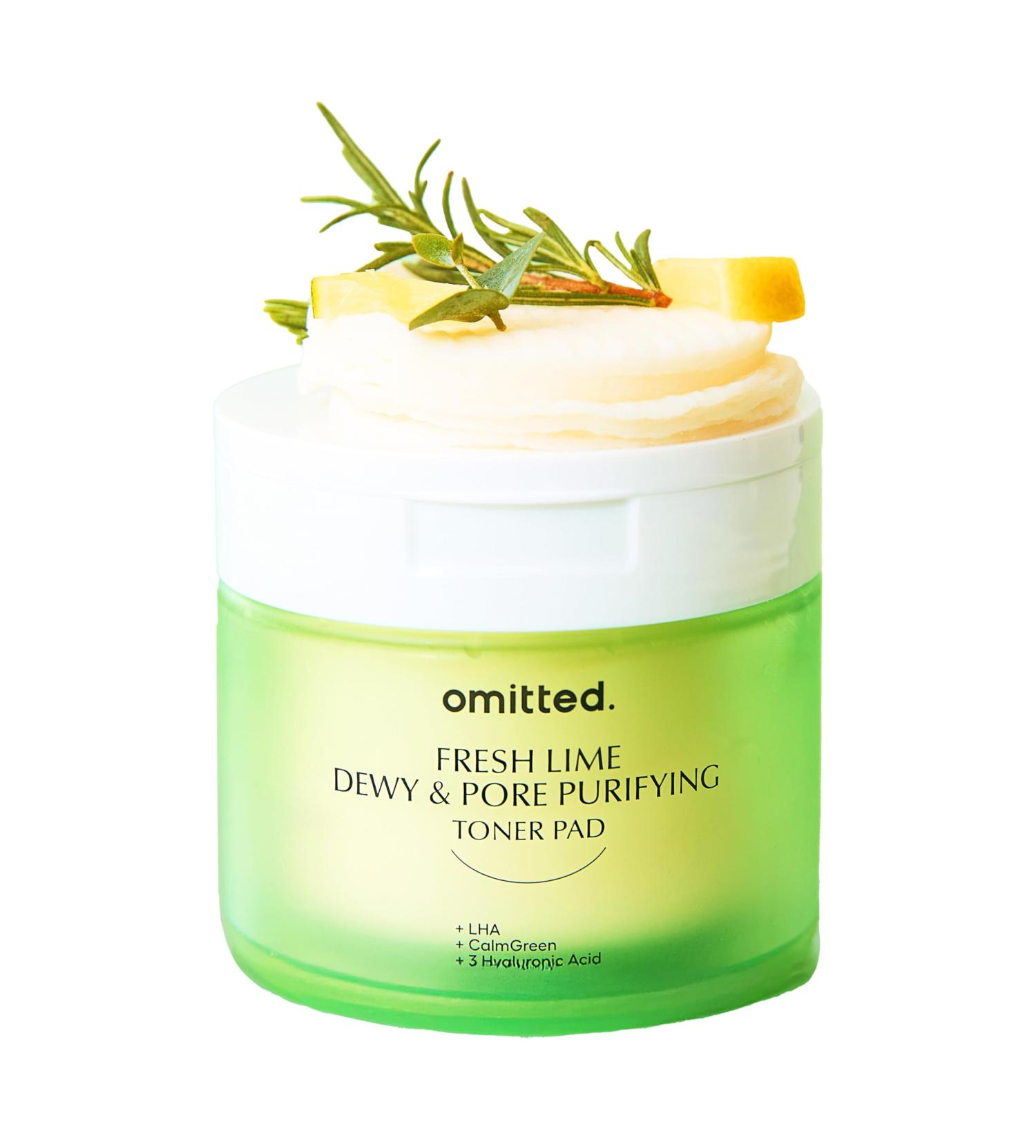 Omitted Fresh Lime Dewy & Pore Purifying Toner Pad - Pore Minimizer & Dead Skin Cells Exfoliator with LHA Deep Hydration with Triple Hyaluronic Acid Korean Skin Care 70 pads 5.41 fl. oz. (160ml) - Buy Online on GoSupps.com