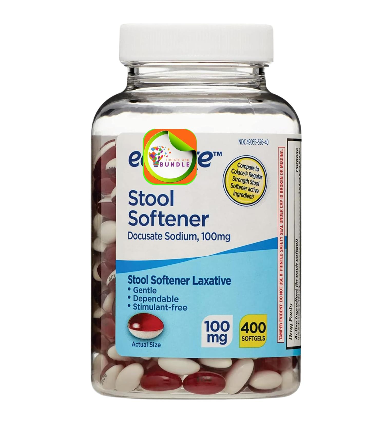 Gentle Stool Softener Capsules 100mg 400 Count for Consistent Bowel Aid - Equate + Create Sticker - Buy Online on GoSupps.com