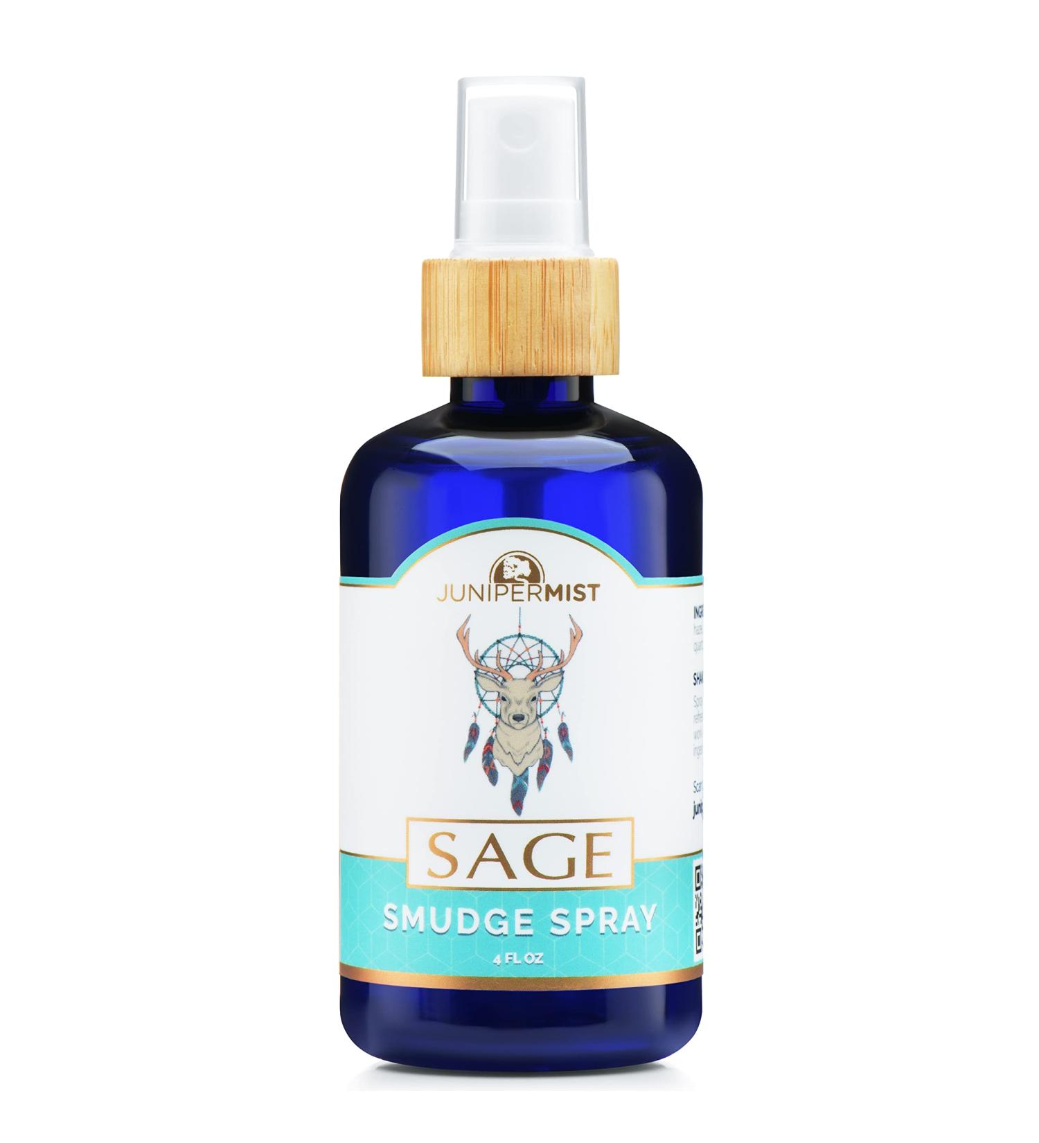 JUNIPERMIST White Sage Spray - Cleansing Negative Energy with Pure Essential Oils and Crystals (4 Fl Oz) - Buy Online on GoSupps.com