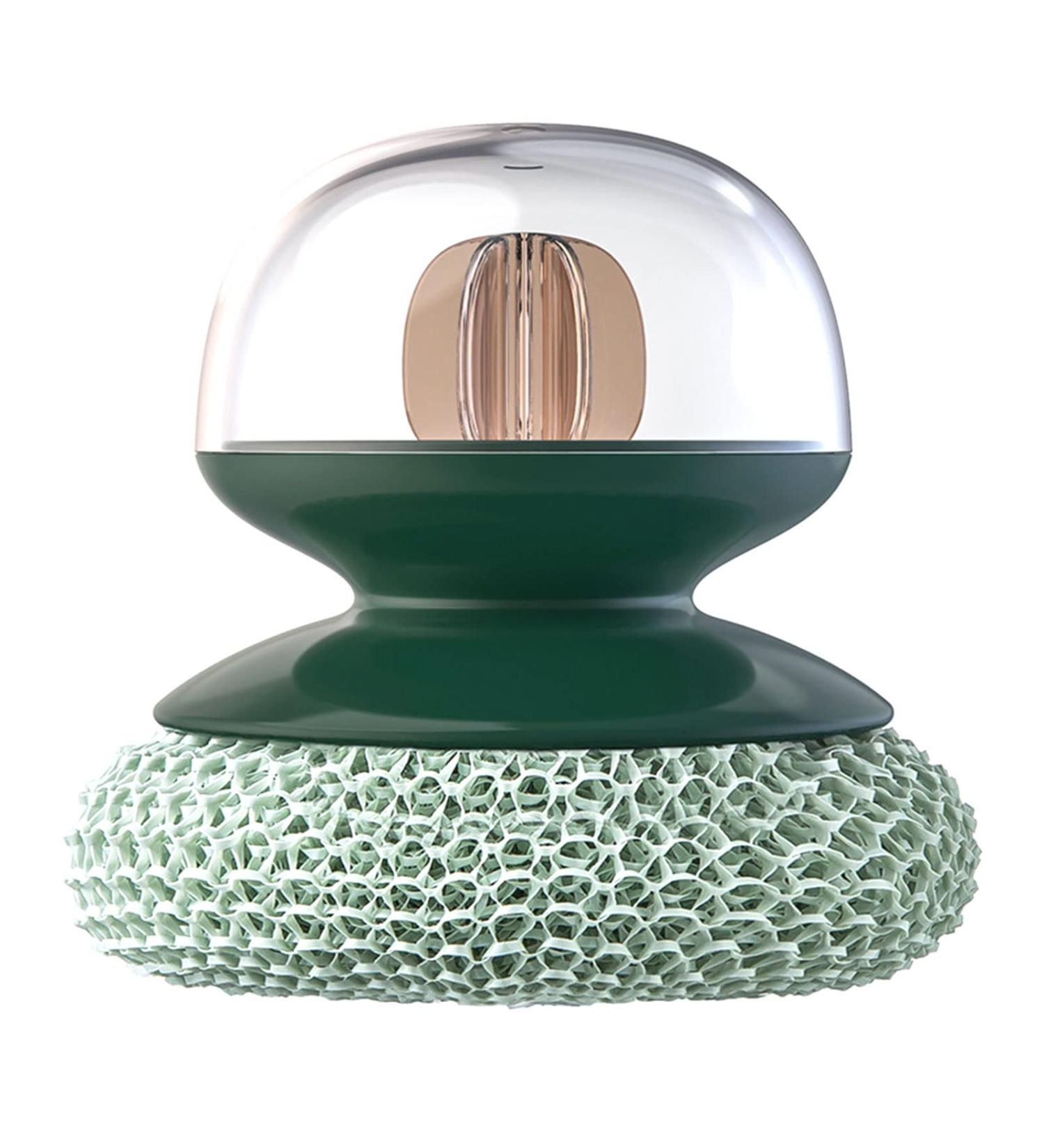 Steel Scrubber for Kitchens Bathroom Handle Stainless Steel Sponge Wire Metal Scrubber Kitchen Dish Scrub Pad Wire Ball Cleaning Ball Dark Green - Buy Online on GoSupps.com