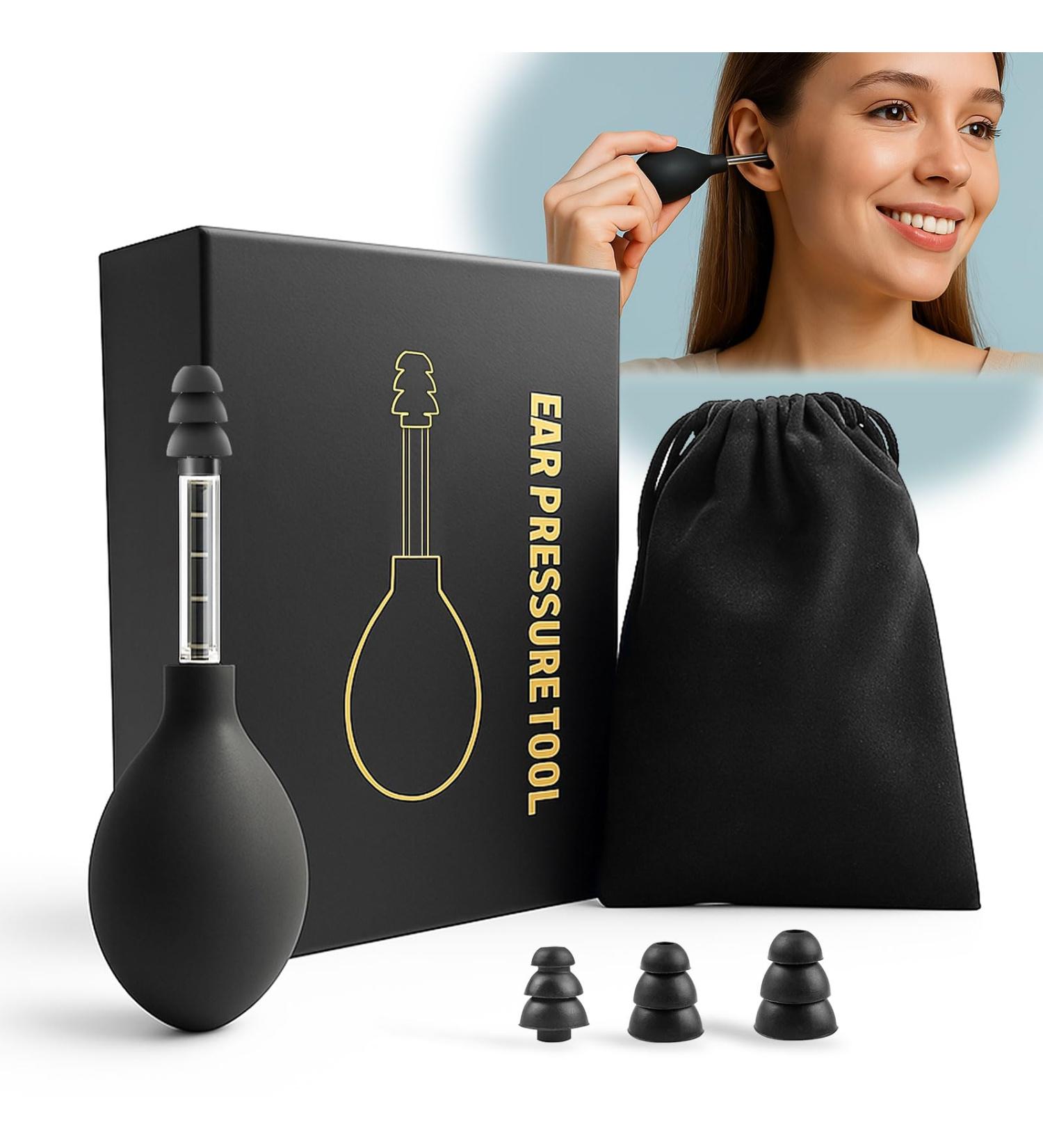 Ear Pressure Relief Tool with Carrying Pouch Natural Inner Ear Pressure Balance Portable & Drug-Free Solution for Migraines Headaches and Travel Discomfort - Buy Online on GoSupps.com