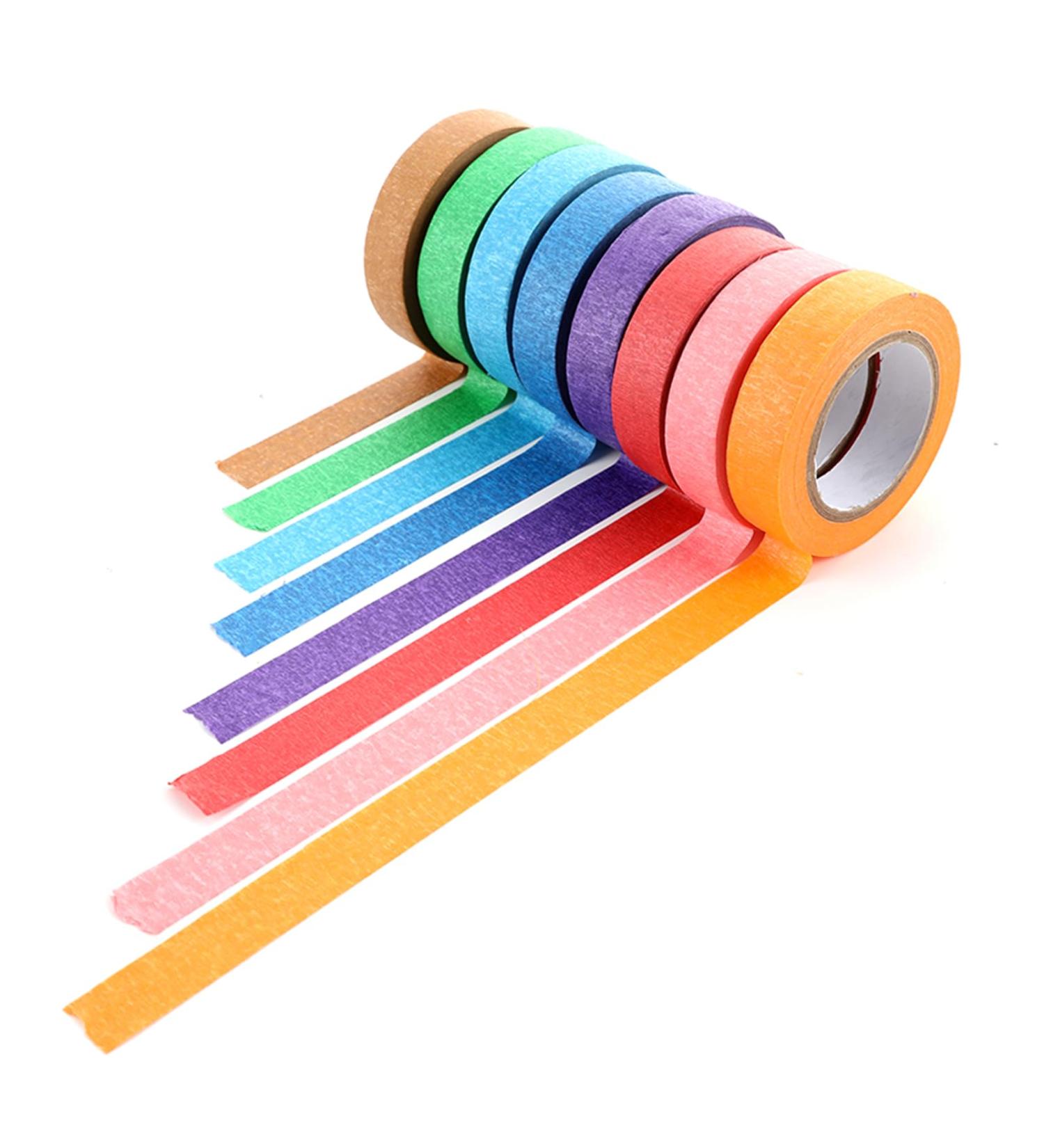 8 Rolls Coloured Masking Tape 15mm/0.59inch 12m/39.3ft Rainbow Colour Self-Adhesive Writable Labeling Coding Textured Sticky Paper Painting Tape Set for Home Office Lab Art Craft DIY(8 Colors) - Buy Online on GoSupps.com