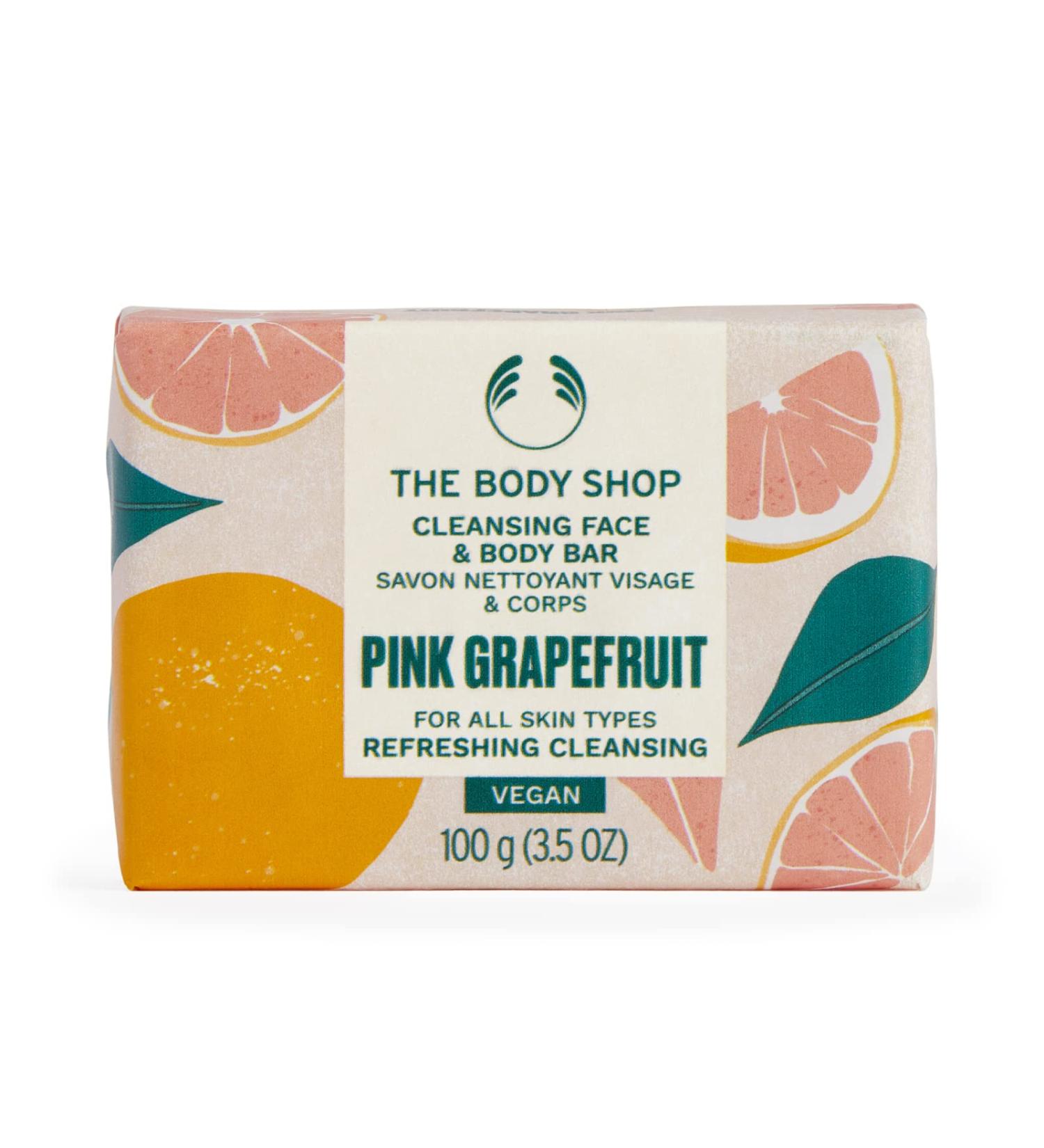The Body Shop Pink Grapefruit Cleansing Bar 3.5oz - Vegan Formula for Silky Soft Skin - Buy Online on GoSupps.com