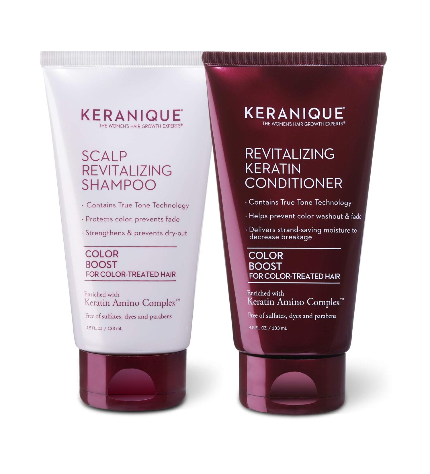 Keranique Color Boost Shampoo & Conditioner Kit - Anti-Hair Loss for Thinning Color Treated Hair - Sulfate & Paraben Free - 4.5 Fl. Oz - Buy Online on GoSupps.com