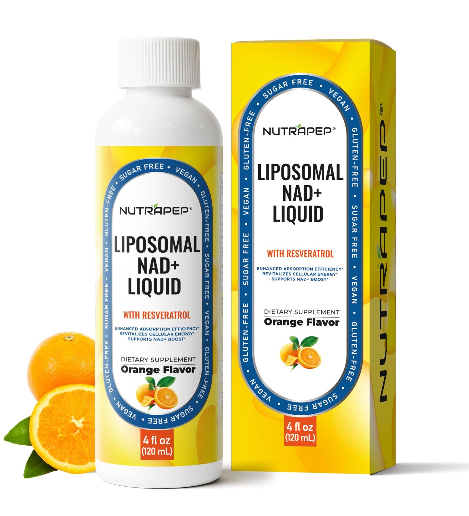 NAD+ Liquid Supplement - Liposomal NAD+ Boost for Healthy Aging Longevity & Cellular Energy - Nicotinamide & Resveratrol Complex for Brain & Mitochondrial Support - Vegan Sugar Free 4 fl oz 4 Fl Oz (Pack of 1) - Buy Online on GoSupps.com
