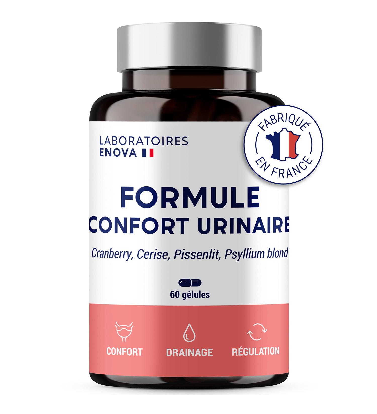 URINARY COMFORT FORMULA | Cranberry Psyllium Cherry Dandelion | Food Supplement | Comfort Drainage Regulation | 60 Capsules | Made in France - Buy Online on GoSupps.com