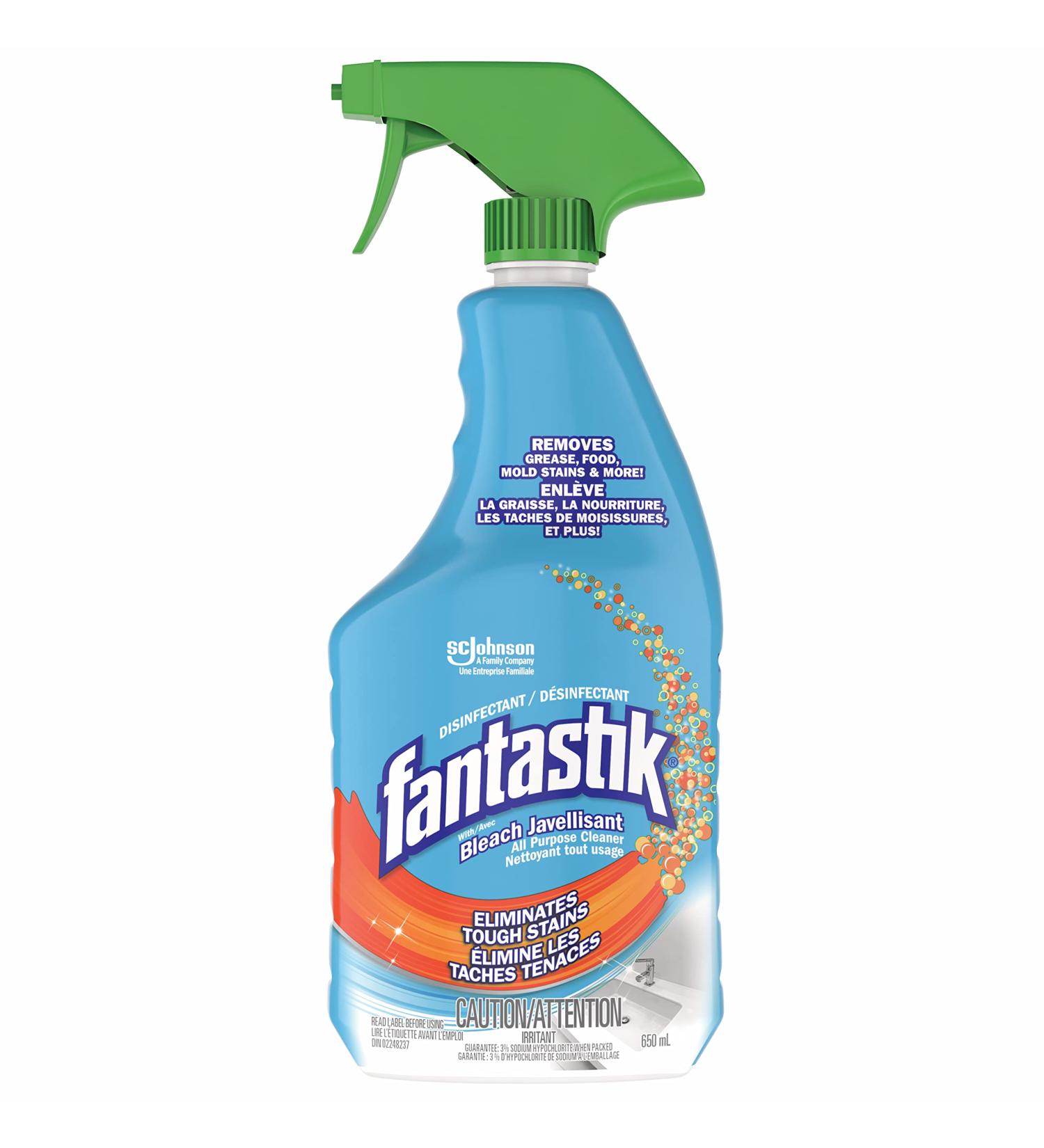 Fantastik All Purpose Cleaner and Disinfectant Spray with Bleach Bathroom and Kitchen Cleaner to Eliminate Tough Stains 650mL 650 ml (Pack of 1) - Buy Online on GoSupps.com