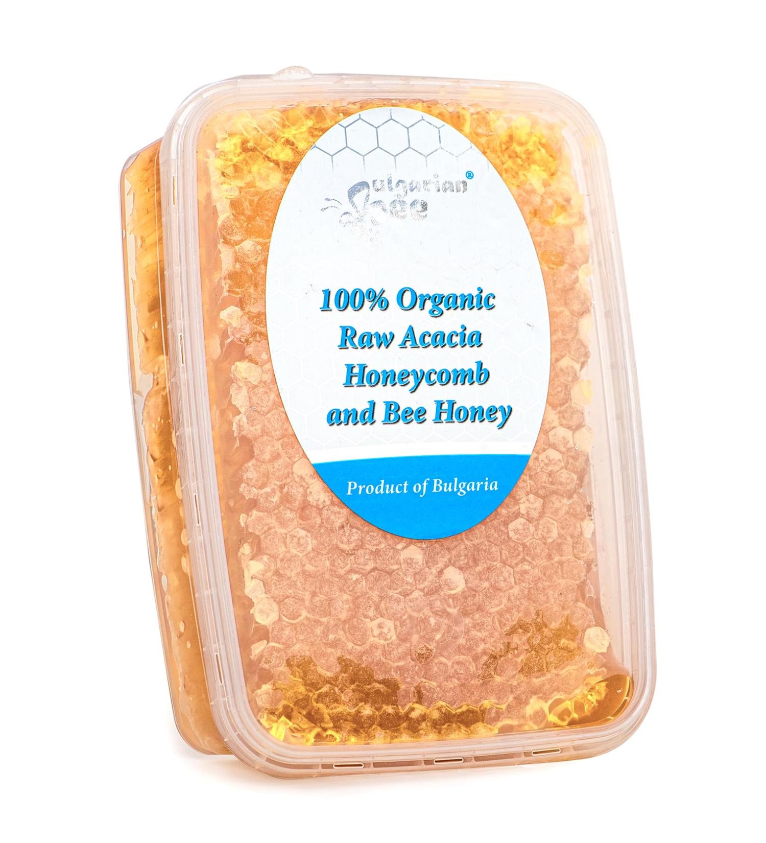 Organic Honeycomb with Raw Acacia Honey Natural Pure Fresh directly from the hive absolutely real product. (350) - Buy Online on GoSupps.com