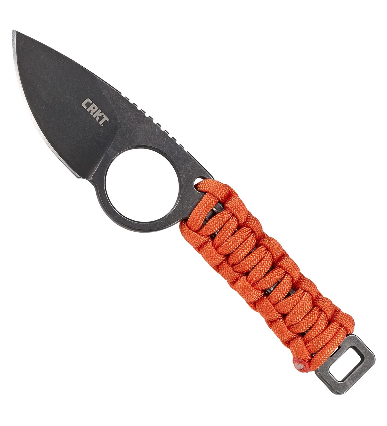 CRKT Capflying Knife EDC | Solid Blade Drop Point Knife with Black Stonewash | Orange Handle with Wrapped Cord | International Shipping Available - Buy Online on GoSupps.com