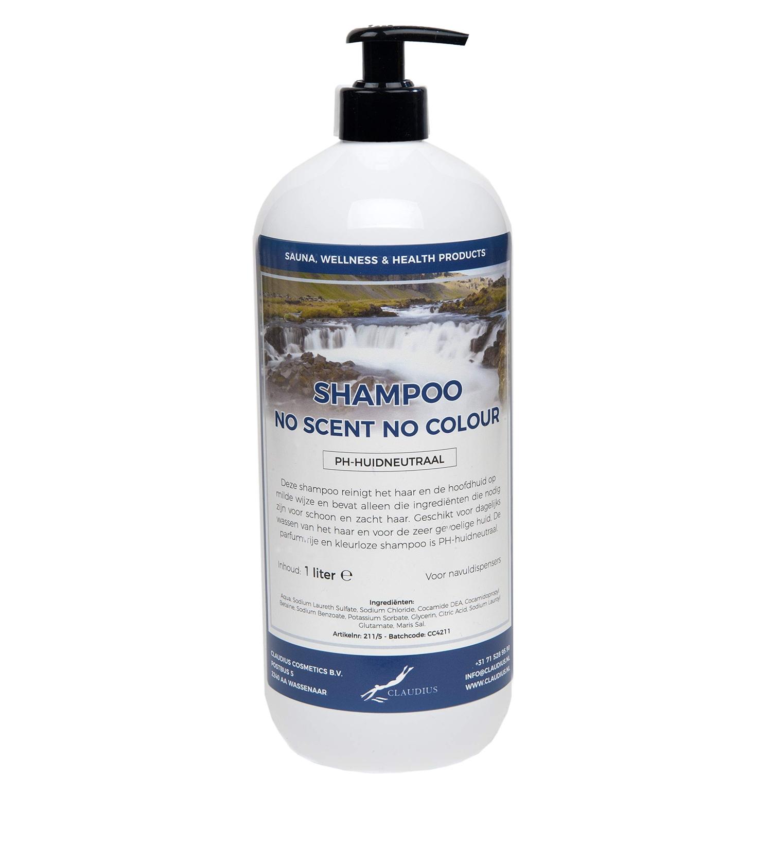Claudius Shampoo No Scent No Colour 1 Liter met gratis pomp