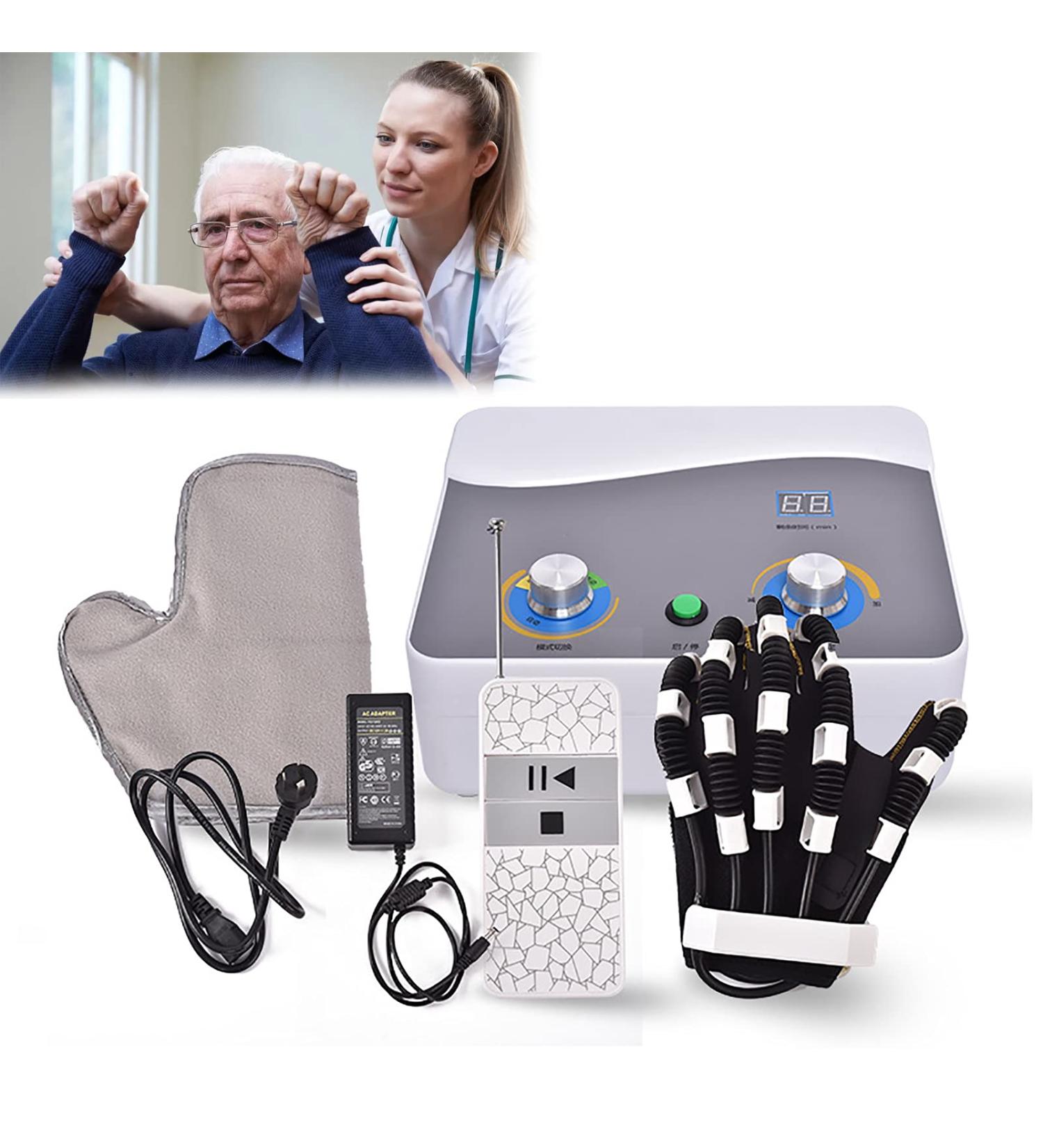 ZZBB Rehabilitation Gloves Electric Glove Exoskeleton Manual Training Hand Stroke Hemiplegia Rehabilitation Training Equipment Left-hand Medium - Buy Online on GoSupps.com