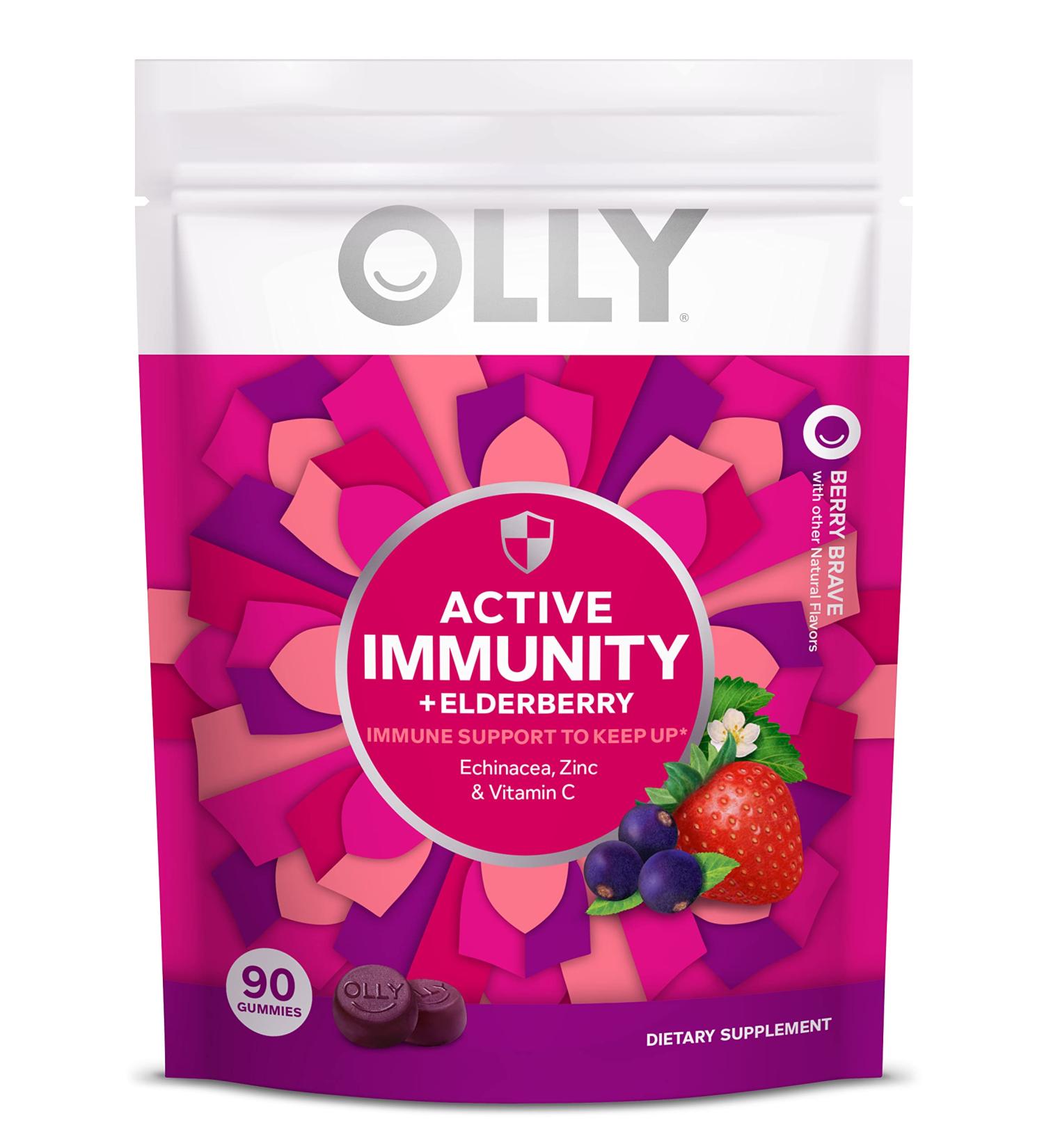 OLLY Immunity Gummy - Elderberry, Zinc, Vitamin C Supplement for Active Immune Support - 90 Count - Buy Online on GoSupps.com