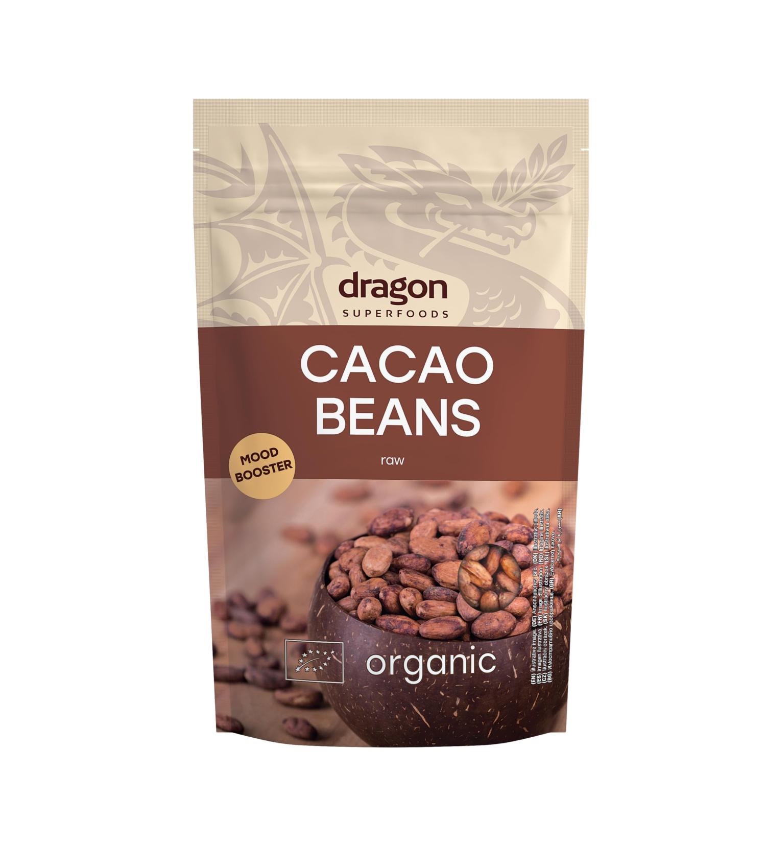 Dragon Superfoods Organic Cocoa Beans - Organic Whole Raw - 200g - Buy Online on GoSupps.com