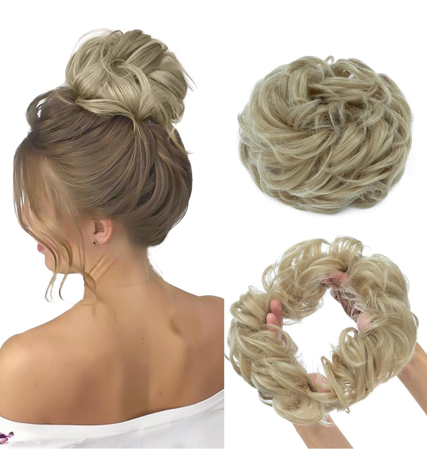 MY-LADY Messy Hair Buns Extensions Scrunchies - Ash Blonde mix Bleach Blonde 55g - Buy Online on GoSupps.com