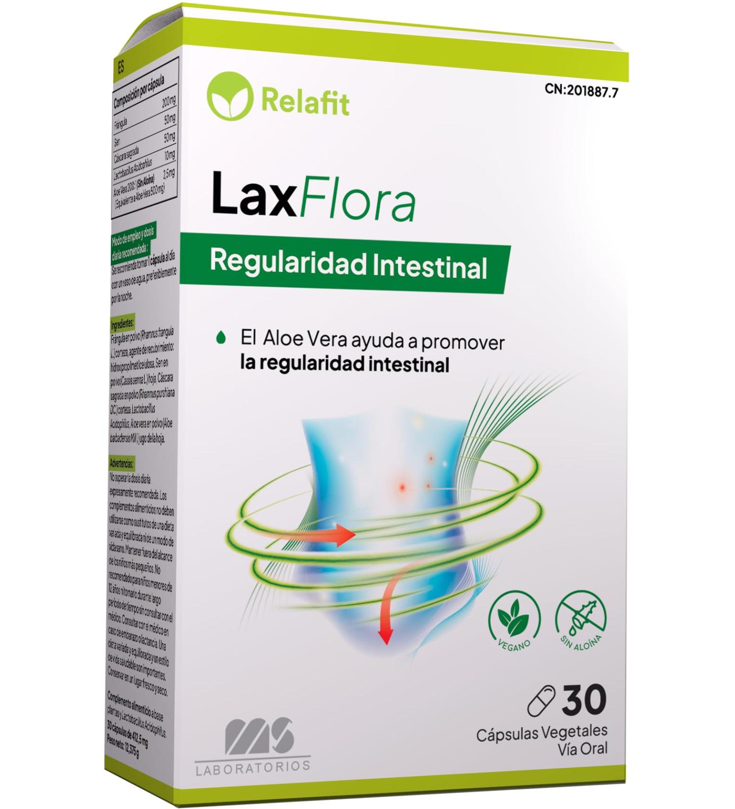 Laxflora 30 capsules Relafit MS laboratories nutrition for 1 month probiotics without aloin effective treatment against constipation and accelerates digestion vegan - Buy Online on GoSupps.com