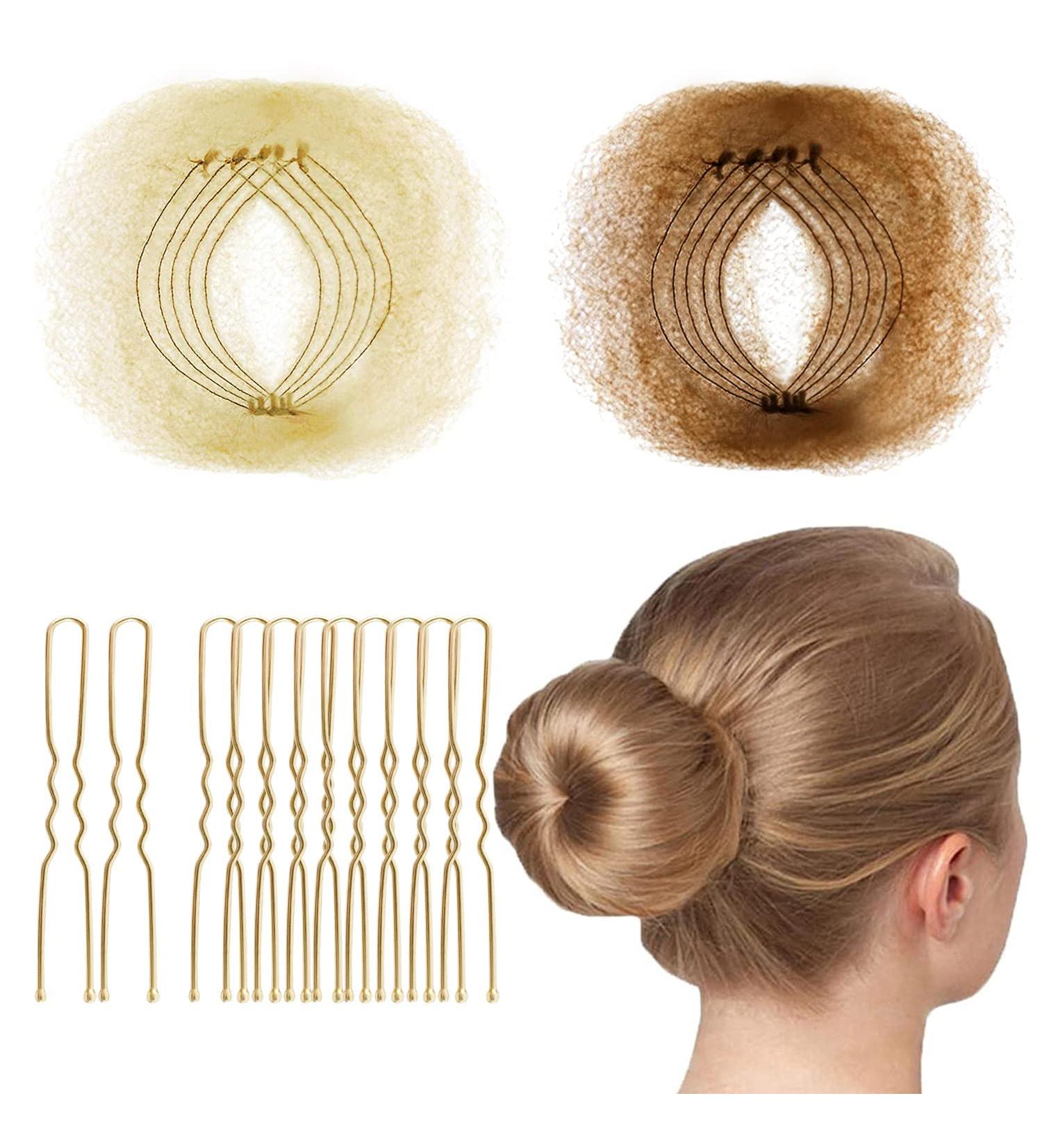 Hair Network Bun Dutt Nets - 20 Invisible Hair Bun Accessories & 50 U-Shape Styling Tools for Dancers & Girls - Buy Online on GoSupps.com