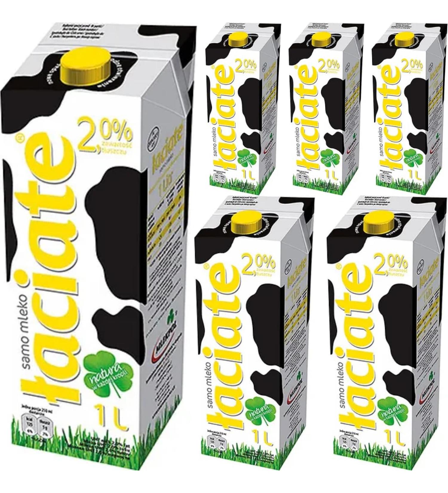 Laciate Yellow Milk 2.0% Fat UHT Milk1000 Mililiter x 6 Boxes - Buy Online on GoSupps.com