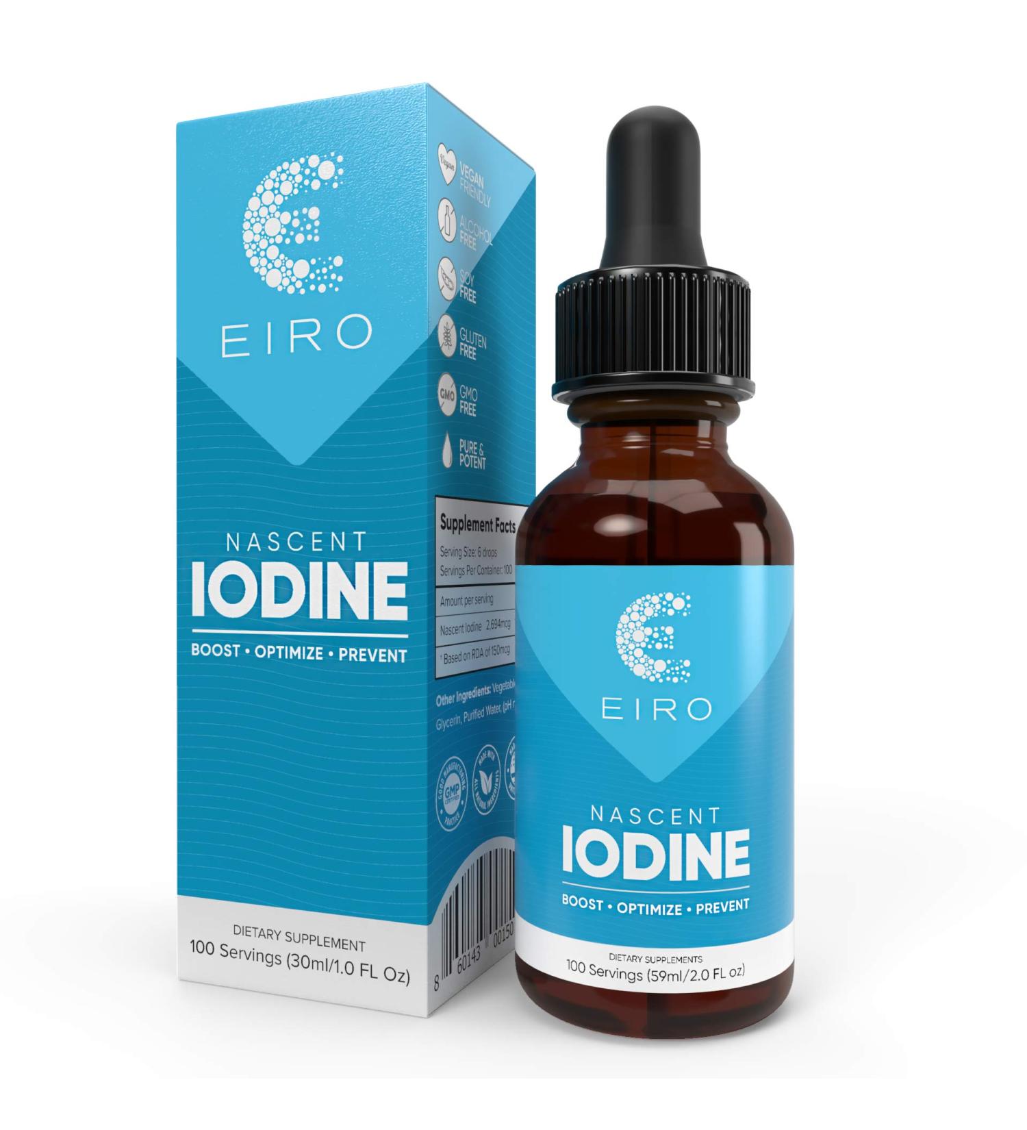 EIRO Nascent Iodine Drops - Superior Absorption for Thyroid Support - Buy Online on GoSupps.com