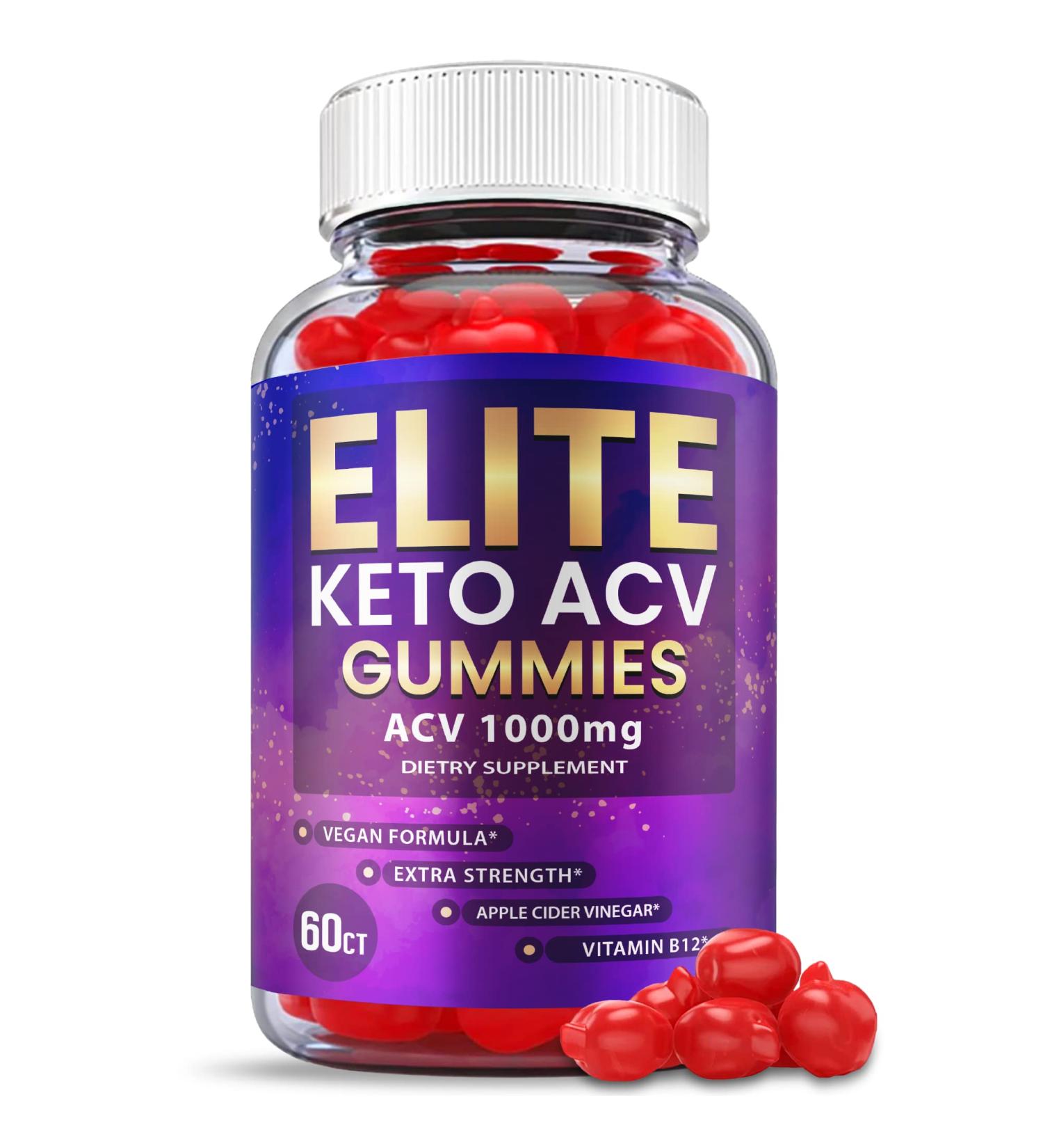Elite Keto ACV Gummies - Vegan Formula with Apple Cider Vinegar for Weight Loss - 60 Gummies - Buy Online on GoSupps.com