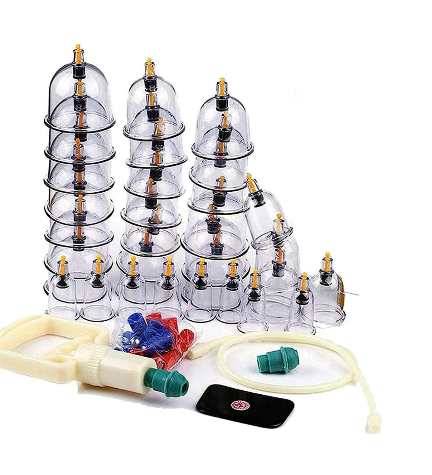chinese extractor treatment set 32 cups vacuum air suction cup professional body massage extractor set physical therapy - Buy Online on GoSupps.com