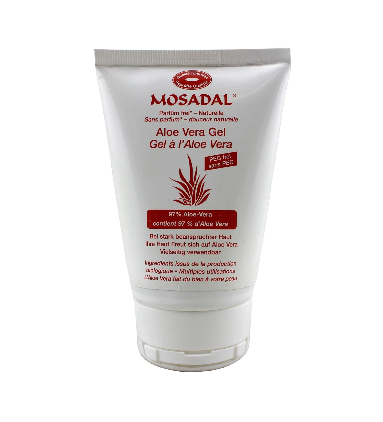 Mosadal aloe vera gel 100ml - cosmetic hand and foot care - natural cosmetics PEG and perfume free ideal for heavily used skin - feet toes nails after sunbathing!