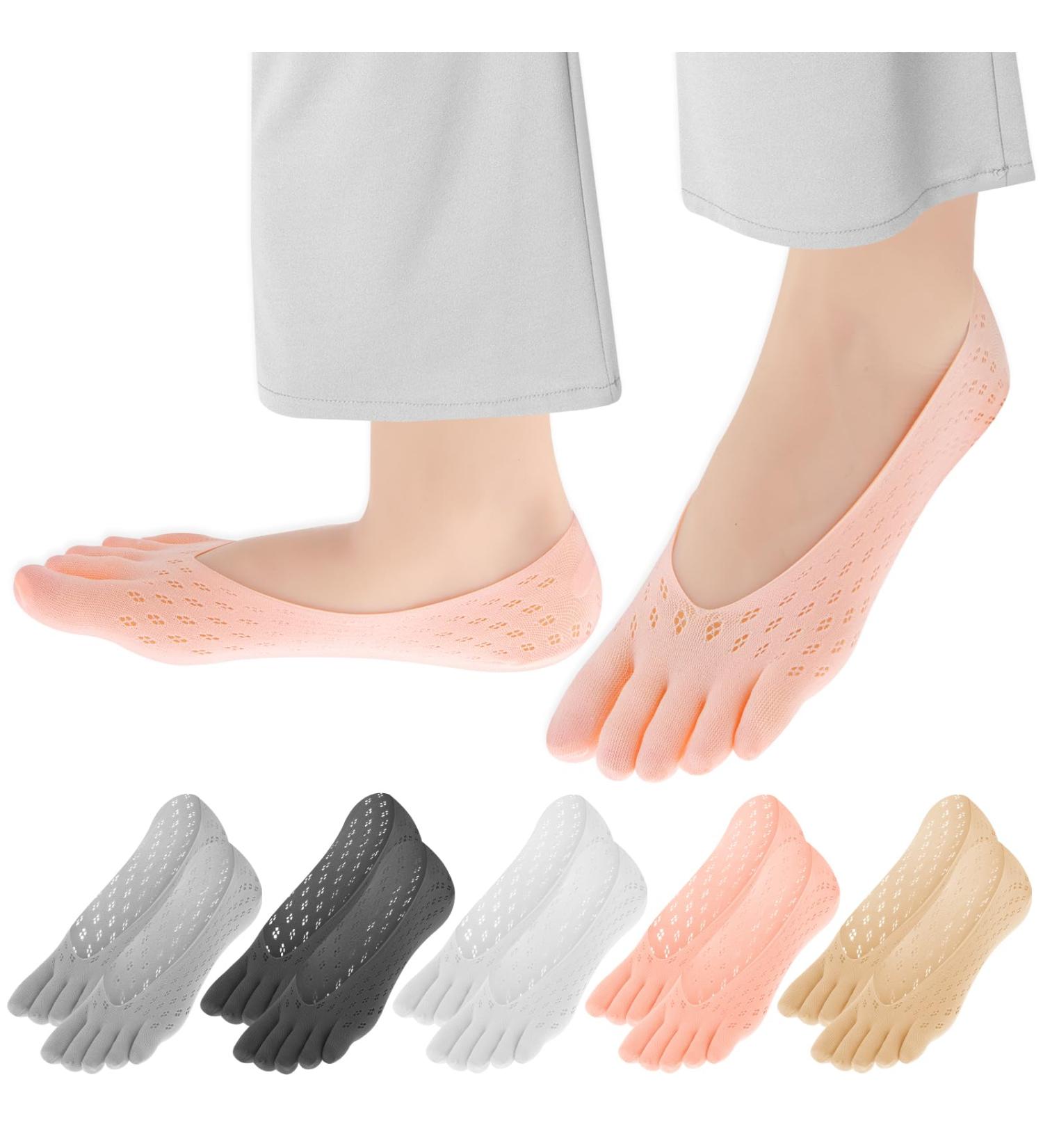 Shop Aster 5 Pairs Orthopedic Toe Compression Socks for Women - No Show Bunion Relief & Breathable Five Finger Liner Socks - Buy Online on GoSupps.com