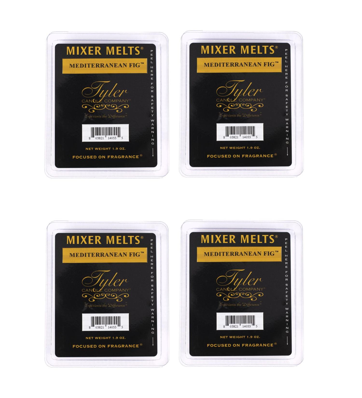 Tyler Candle Company Mediterranean FIG 1.9 Ounce Scented Mixer Wax Melt Cubes for Tart Burner Pack of 4