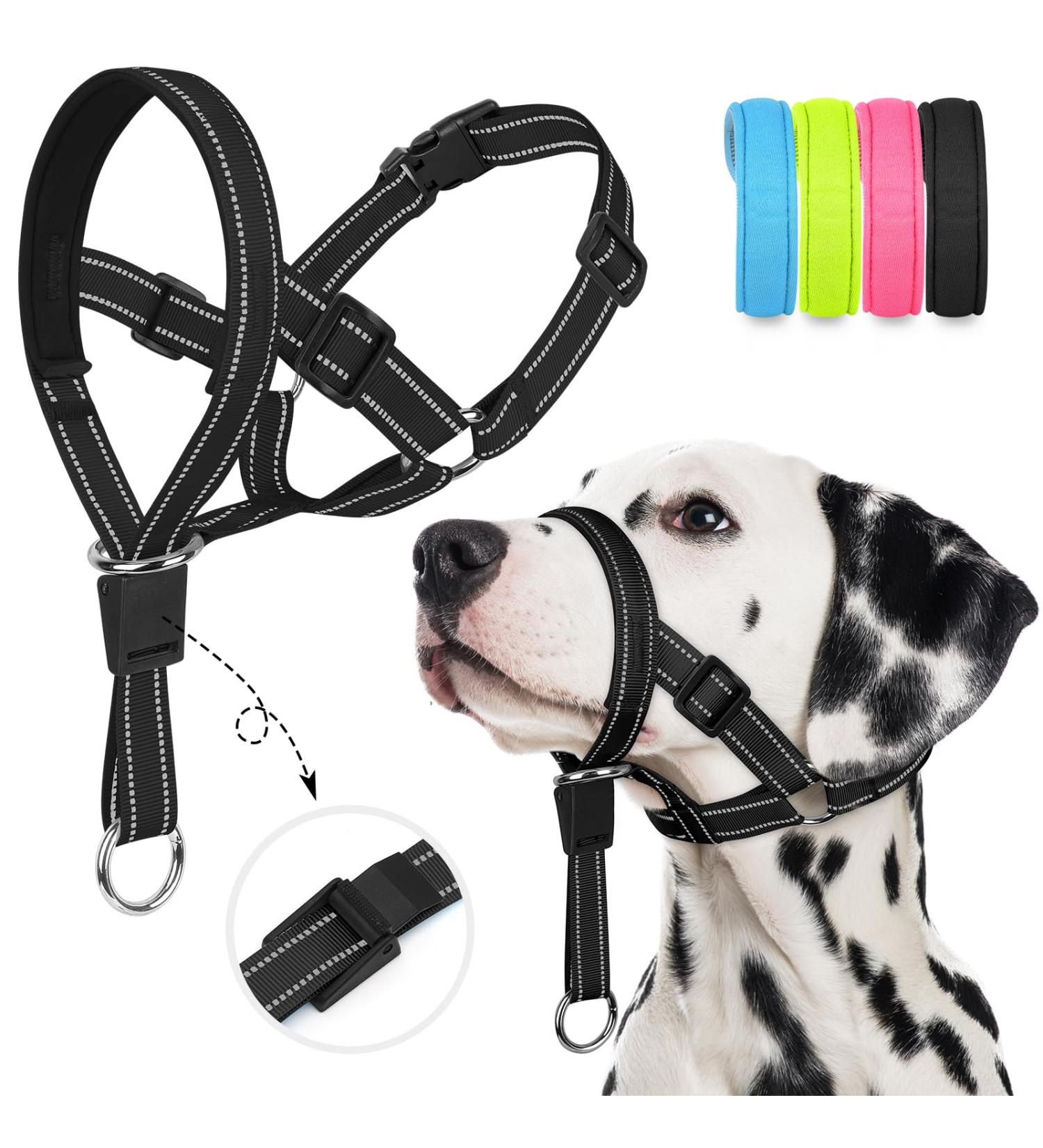 Weesiber Adjustable Dog Muzzle & Padded Halter - No Pulling Leash Solution for Medium Dogs (Black) - Buy Online on GoSupps.com