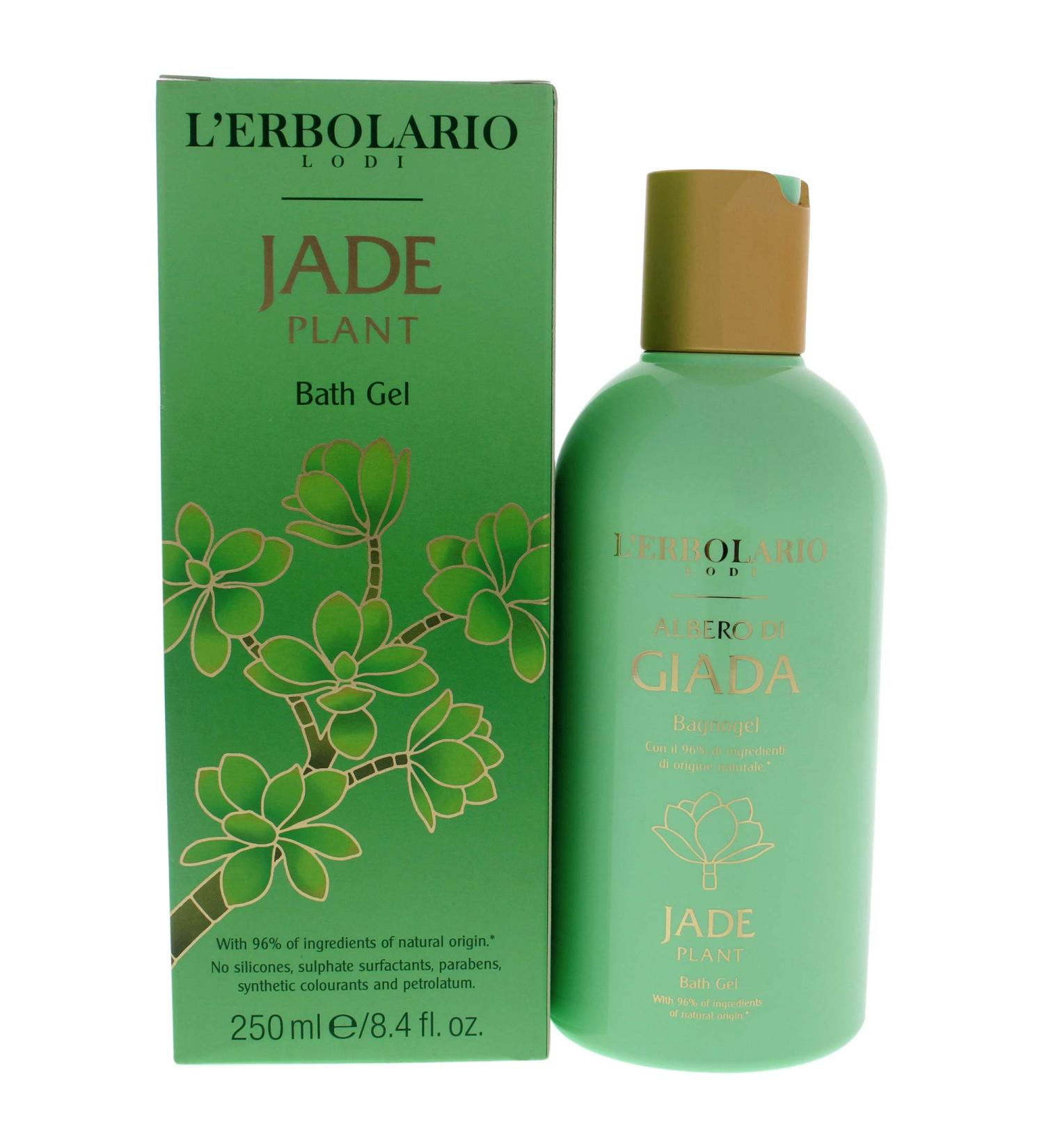 L'Erbolario Jade Plant Bath Gel - Gentle Moisturizing Formula for Delicate Skin - Paraben Free 8.4 Oz - Green & Floral Fragrance - Buy Online on GoSupps.com