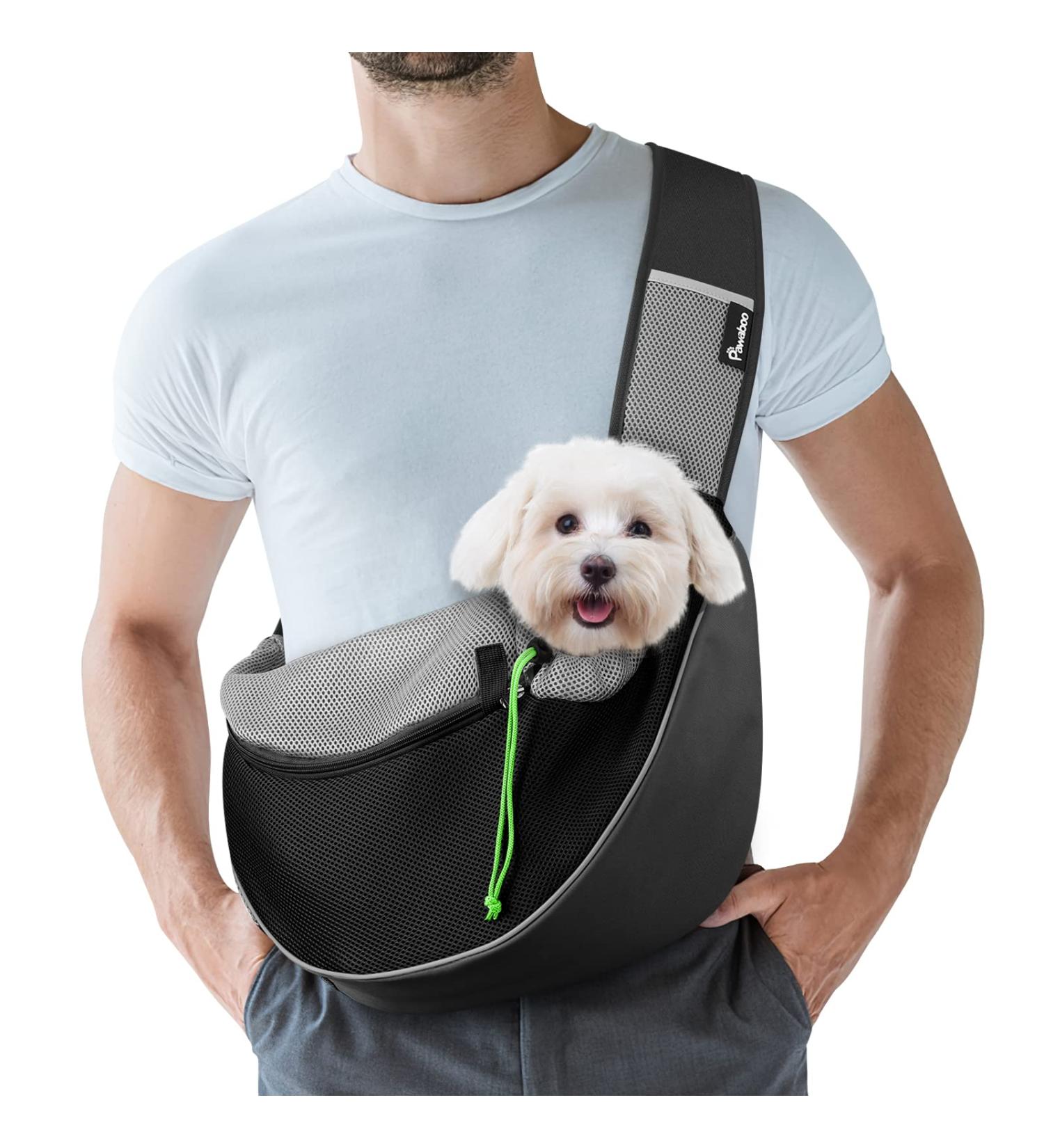 Pawaboo Dog Carrier Bag - Adjustable Pet Shoulder Bag for Travel - Perfect for Small Dogs Black - S Size - Buy Online on GoSupps.com