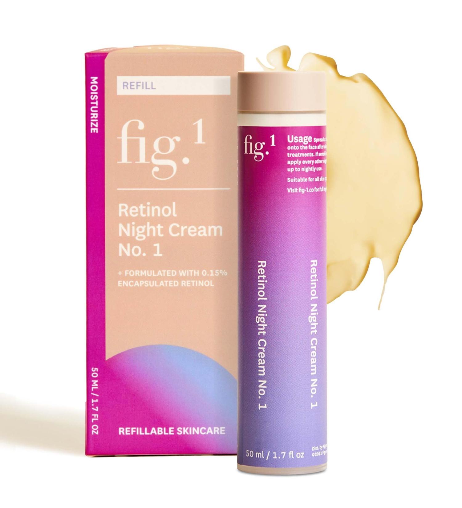 Fig.1 Retinol Night Cream Refill | Face Hydrating Moisturizer With Retinol & Squalane | Night Cream For Women With Sensitive Skin | Dermatologist Tested Wrinkle Reduction | 50ml - Buy Online on GoSupps.com