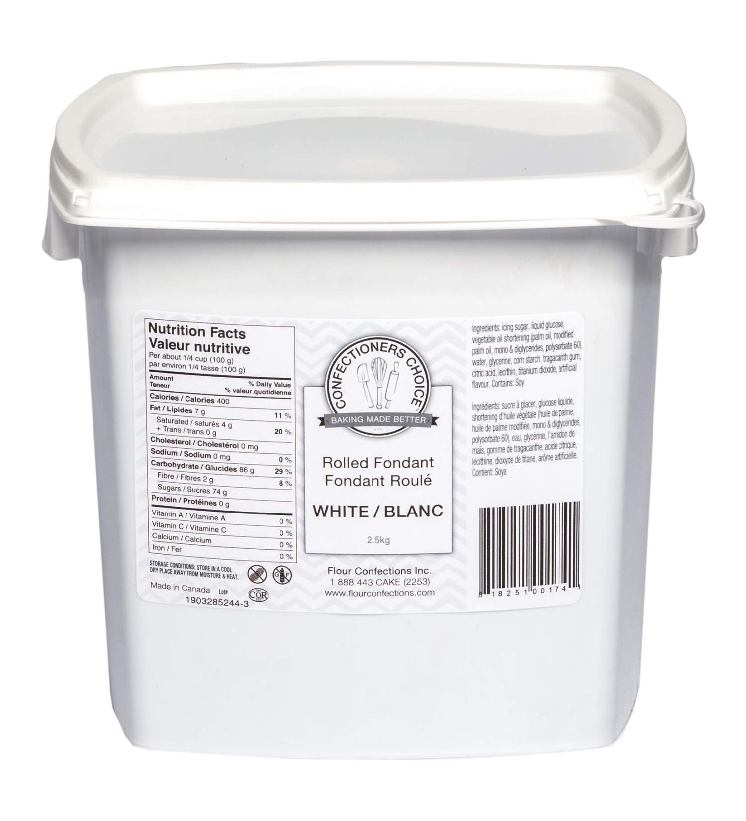 Confectioners Choice White Rolled Fondant. 2.5 kg