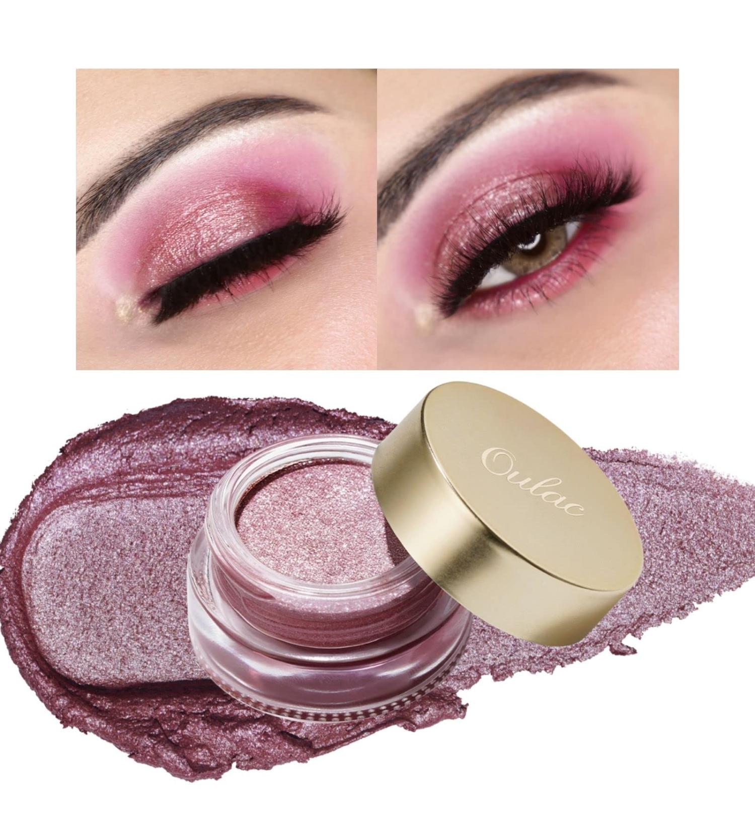Oulac Metallic Rose Golden Cream Eyeshadow - Moisturizing Formula, Highly Pigmented, Waterproof - 0.42 oz - Lustering (12) - Buy Online on GoSupps.com