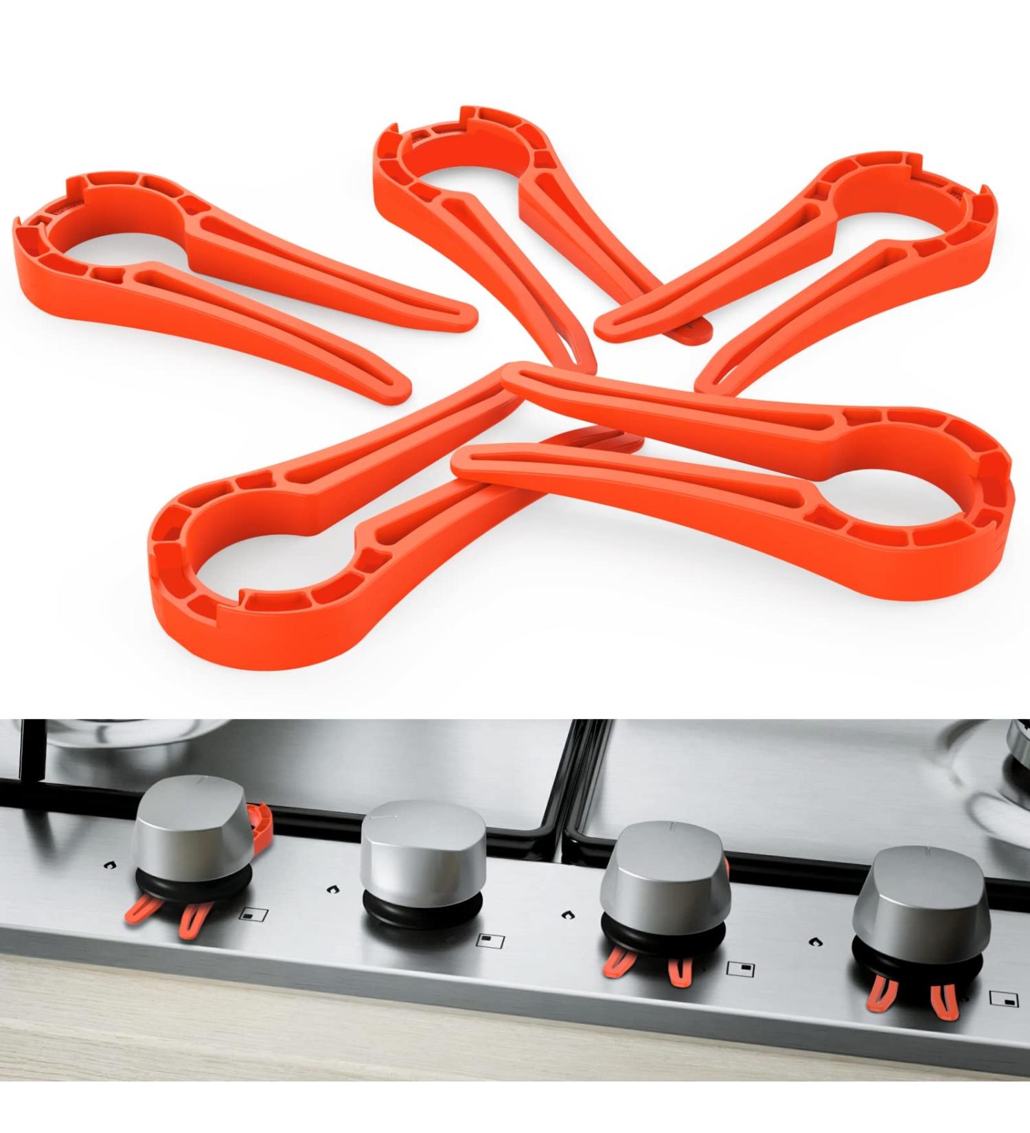 Stove Knob Locks (5 Pack) - Stove Stoppaz Child Safety Guards - Durable Design - Baby and Pets Proof (Red) - Buy Online on GoSupps.com