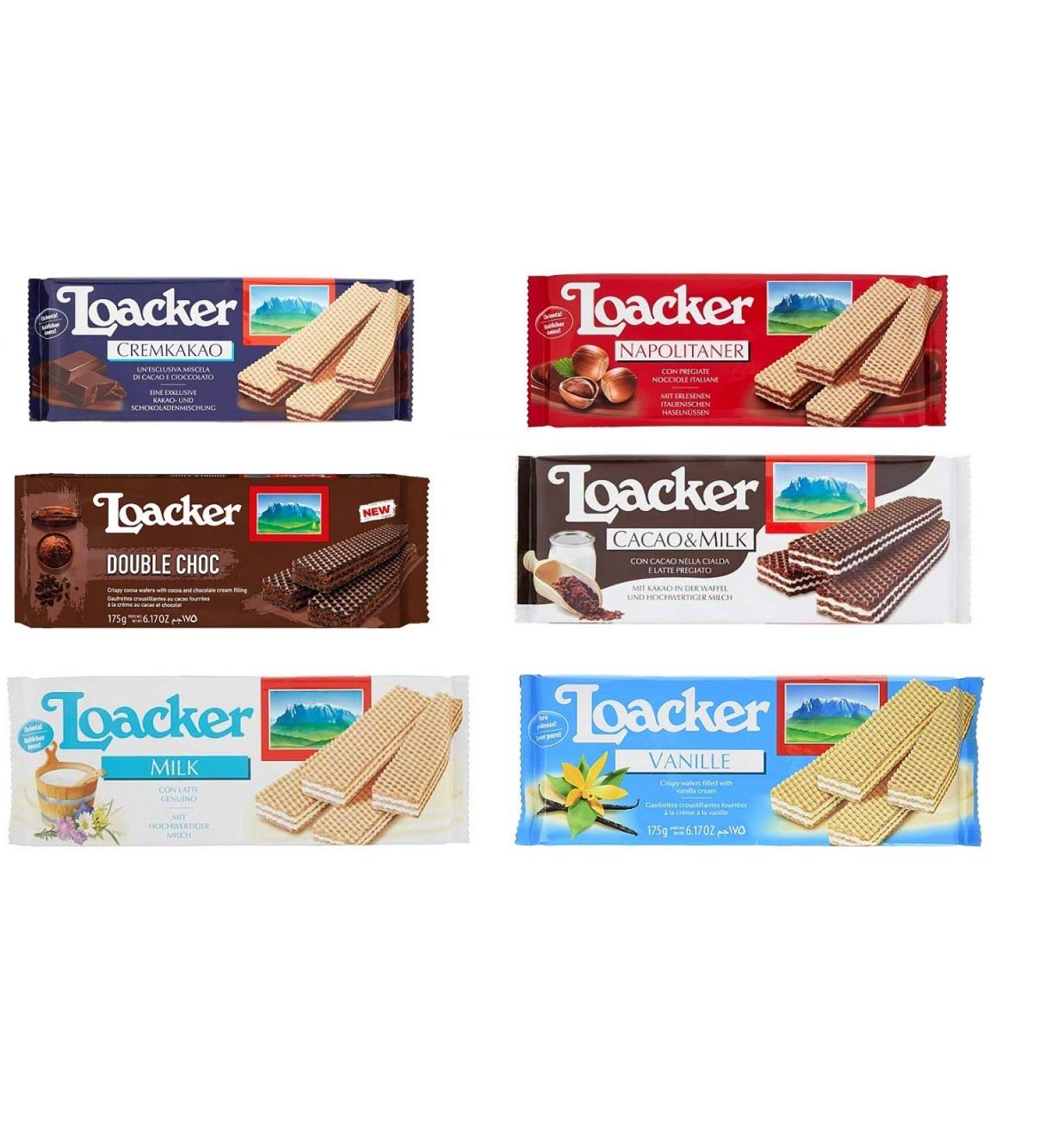  Loacker Loacker Wafer Biscuits Snack Biscuits 100% Italian Waffles Trial Pack (6 x 175g) - Buy Online on GoSupps.com