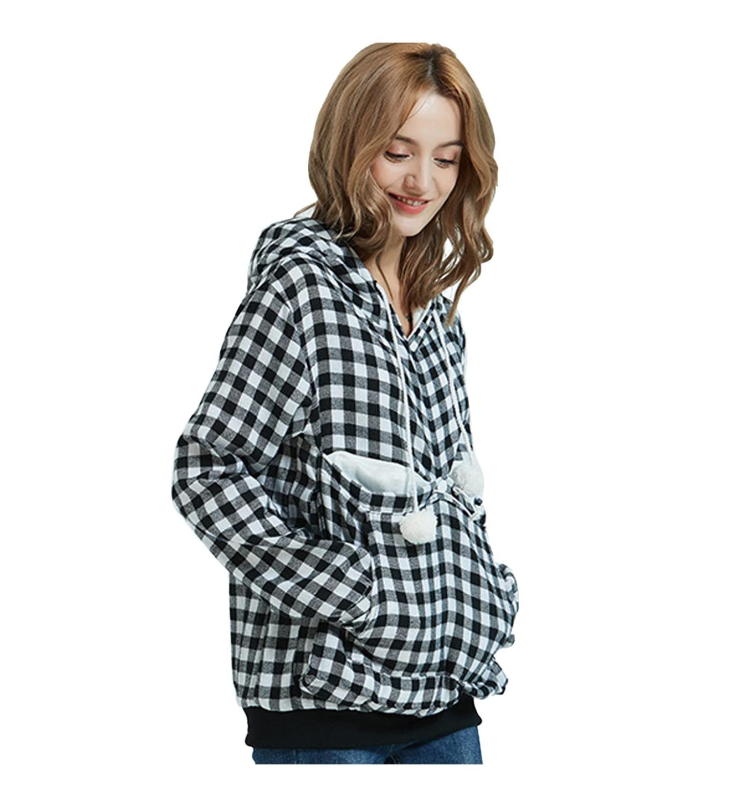 Shop Women s Long Sleeve Cat & Dog Hoodie Sweater with Zipper - Cozy Sweatshirt with Big Bag for Pet Lovers - Buy Online on GoSupps.com