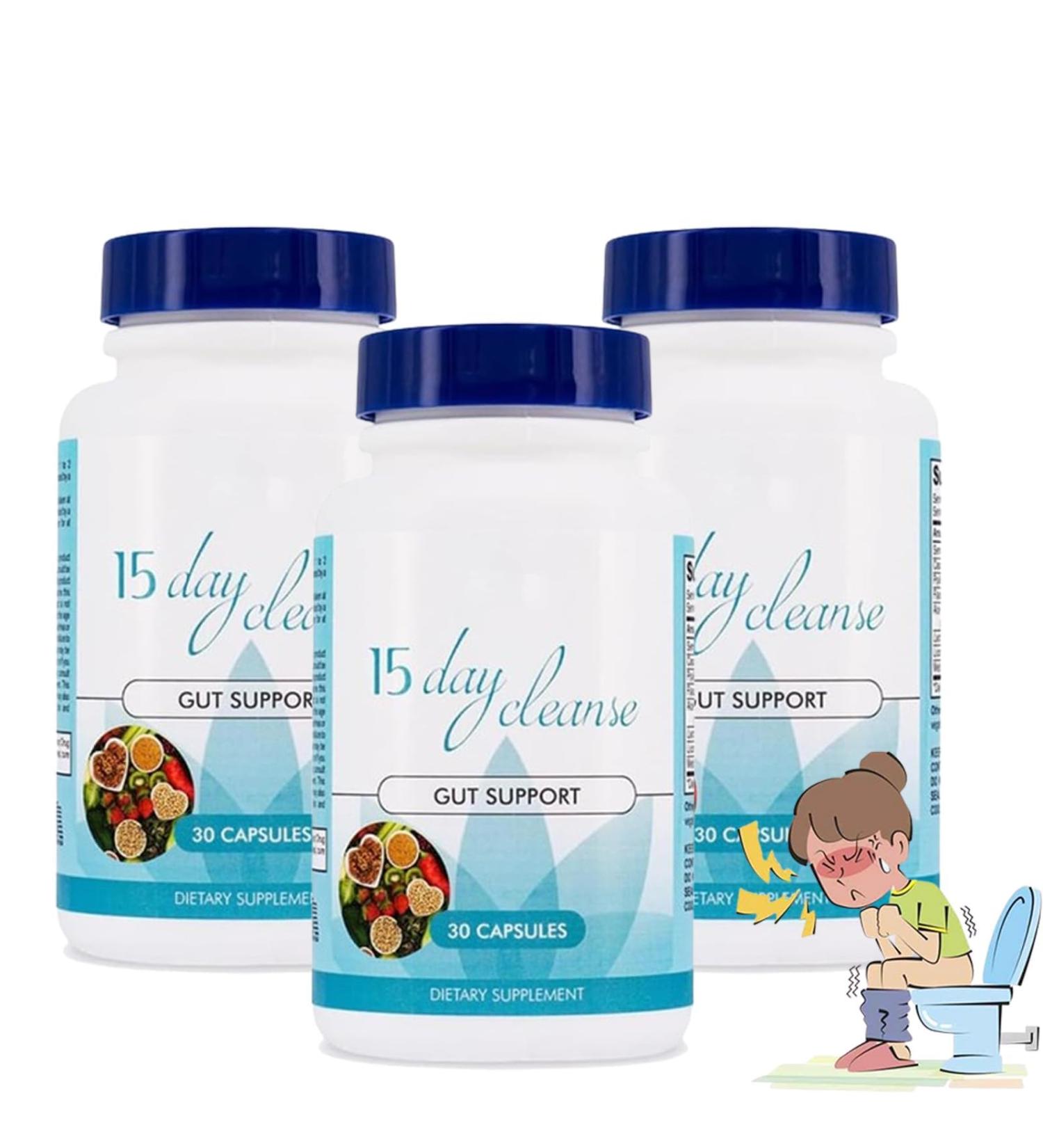 15 Day Gut Cleanse - Gut and Colon Support The 15 Day Cleanse focuses on women's and men's gut health and helps with bowel cleansing and colon cleansing health 3pcs - Buy Online on GoSupps.com