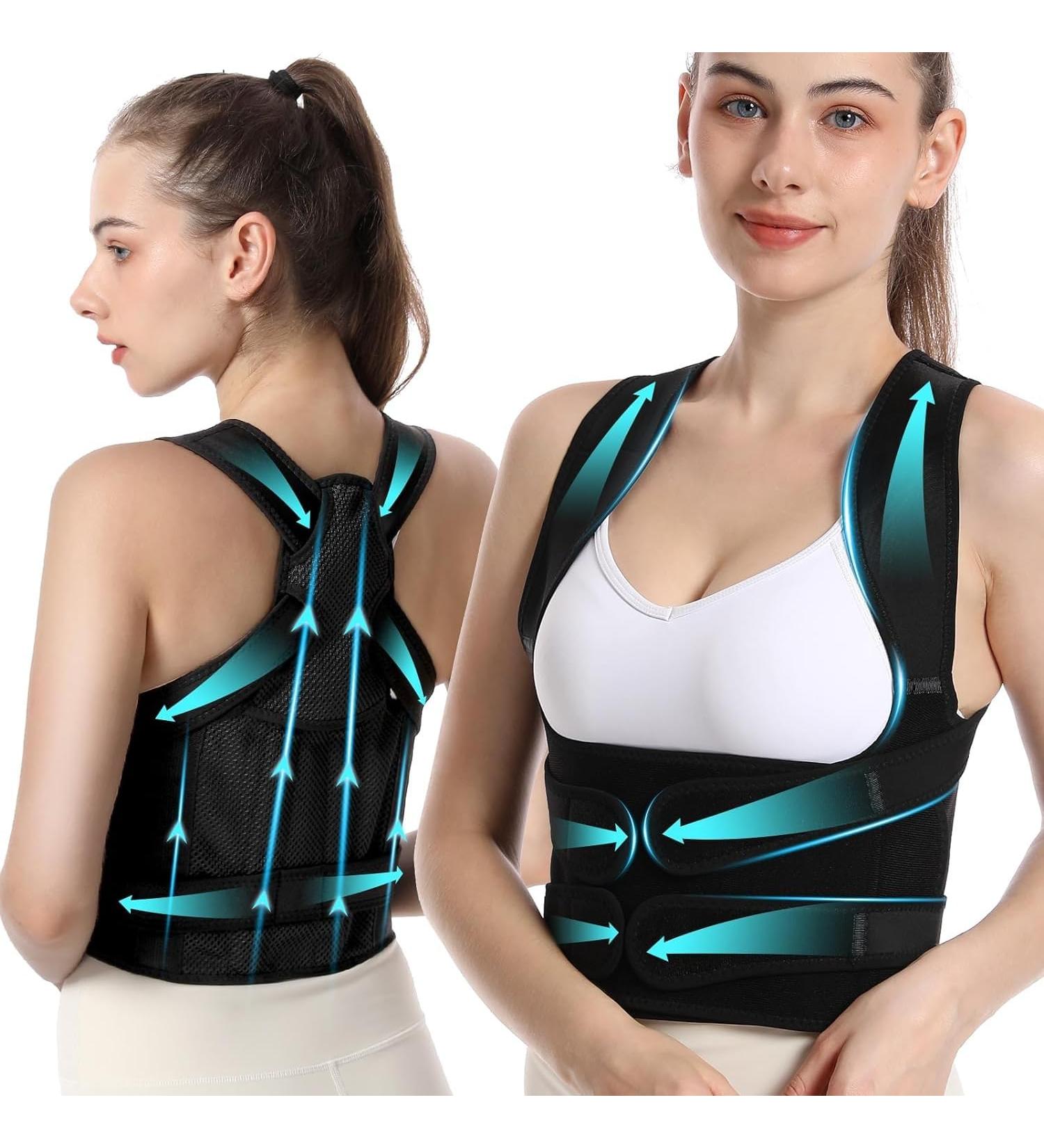 Posture Corrector Women and Men Back Brace for Men and Women Rotate button adjustment Shoulder Straightener Back Support Spine Scoliosis Posture Hunchback Hump Thoracic Spine Corrector (Small) - Buy Online on GoSupps.com