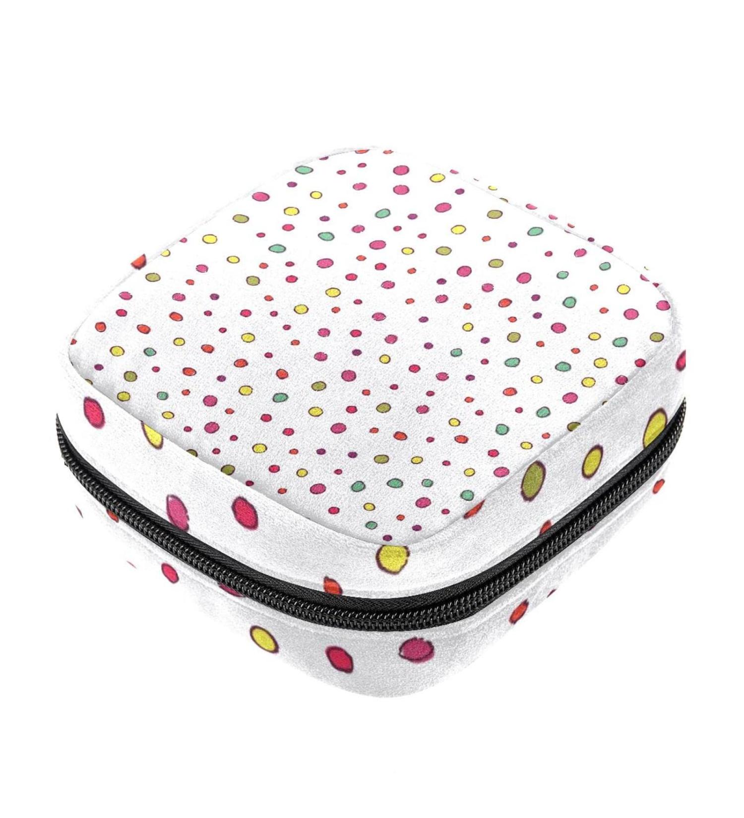 Bright Colorful Menstrual Bag for Women | Portable Spray Pattern Storage with Zipper | Ideal for Teenagers & Girls - Buy Online on GoSupps.com